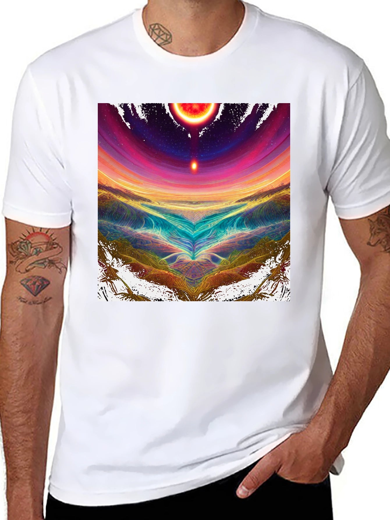 Abstract Celestial Black Tee