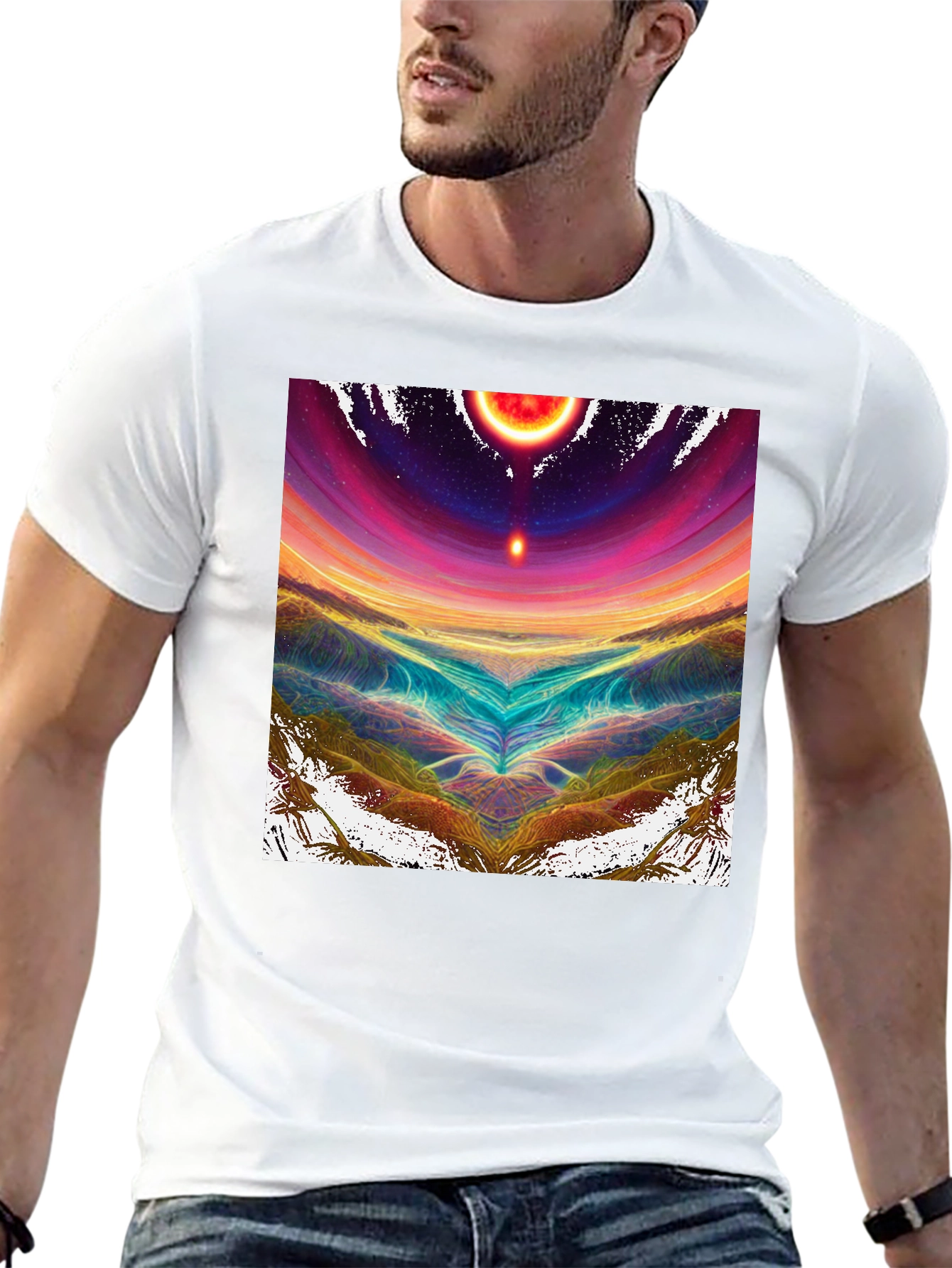 Abstract Celestial Black Tee