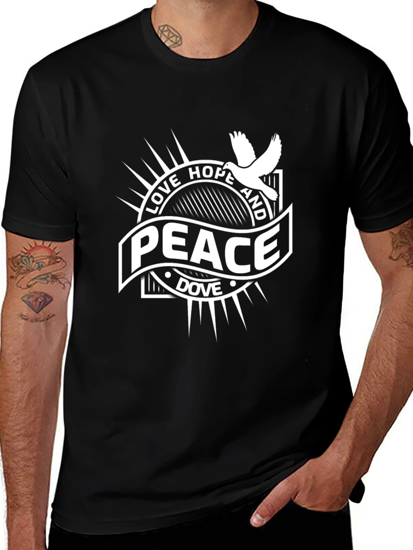 Love Hope Peace Dove Graphic T-Shirt