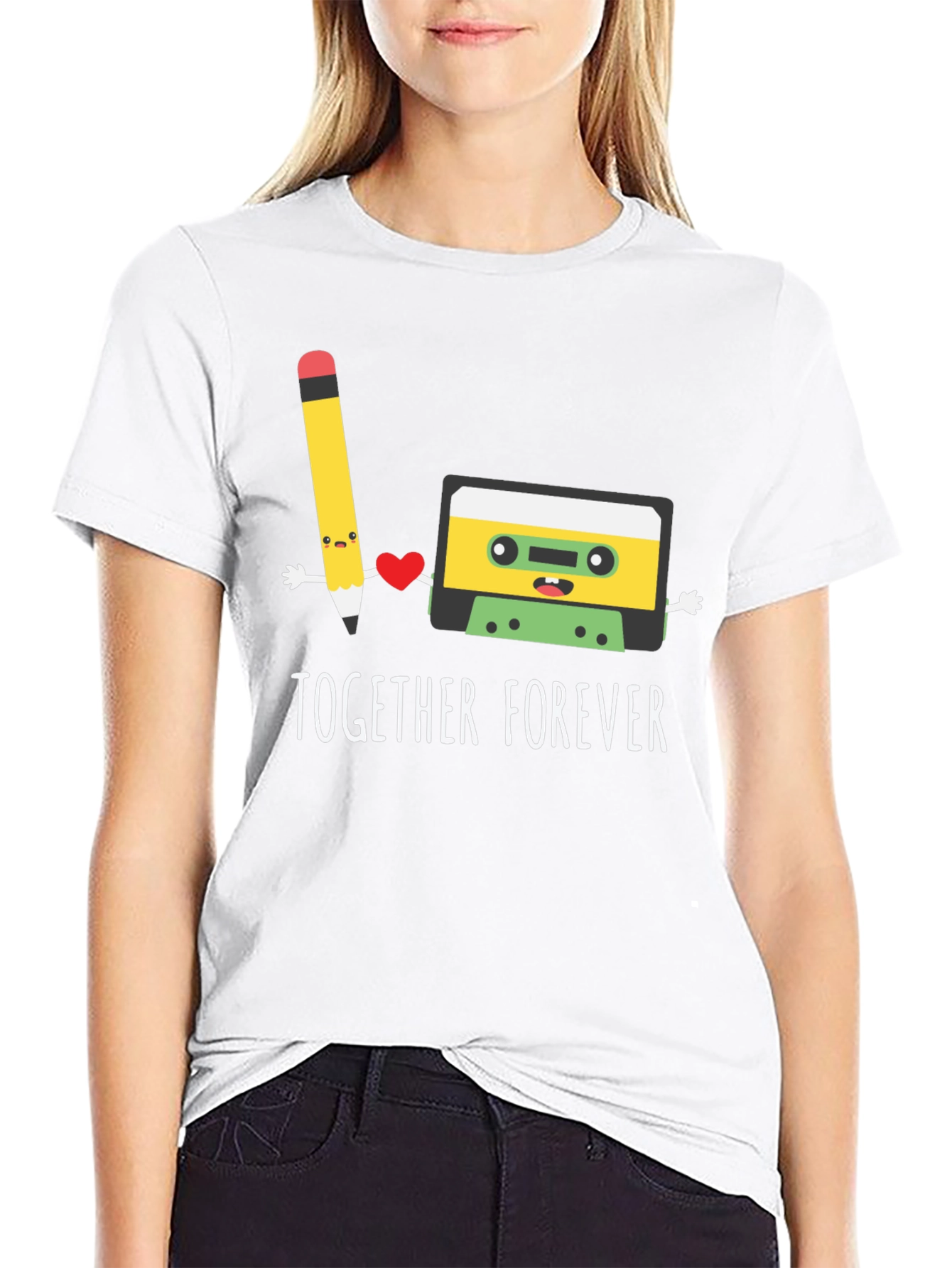 Together Forever Pencil & Cassette Tape Graphic Tee