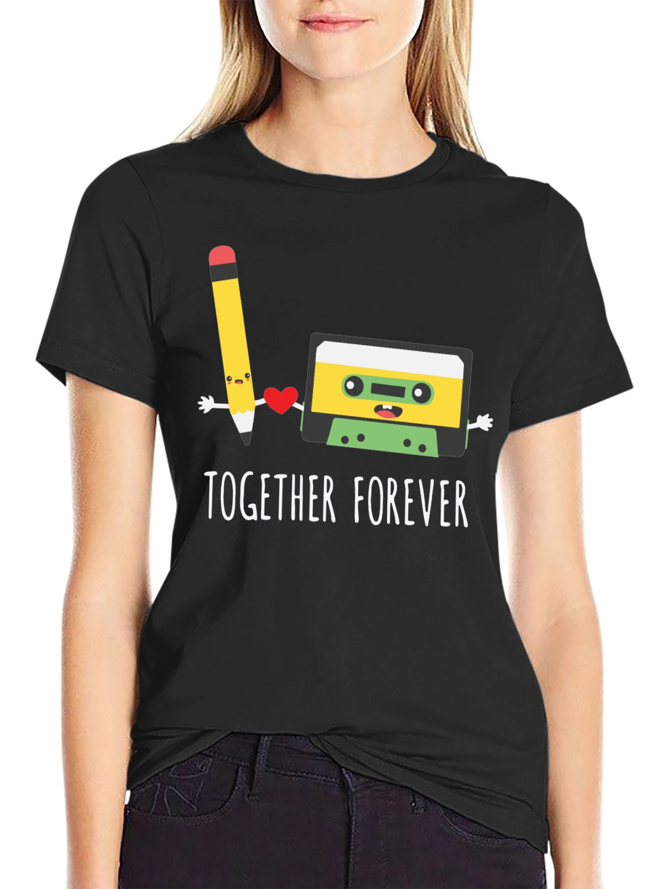 Together Forever Pencil & Cassette Tape Graphic Tee