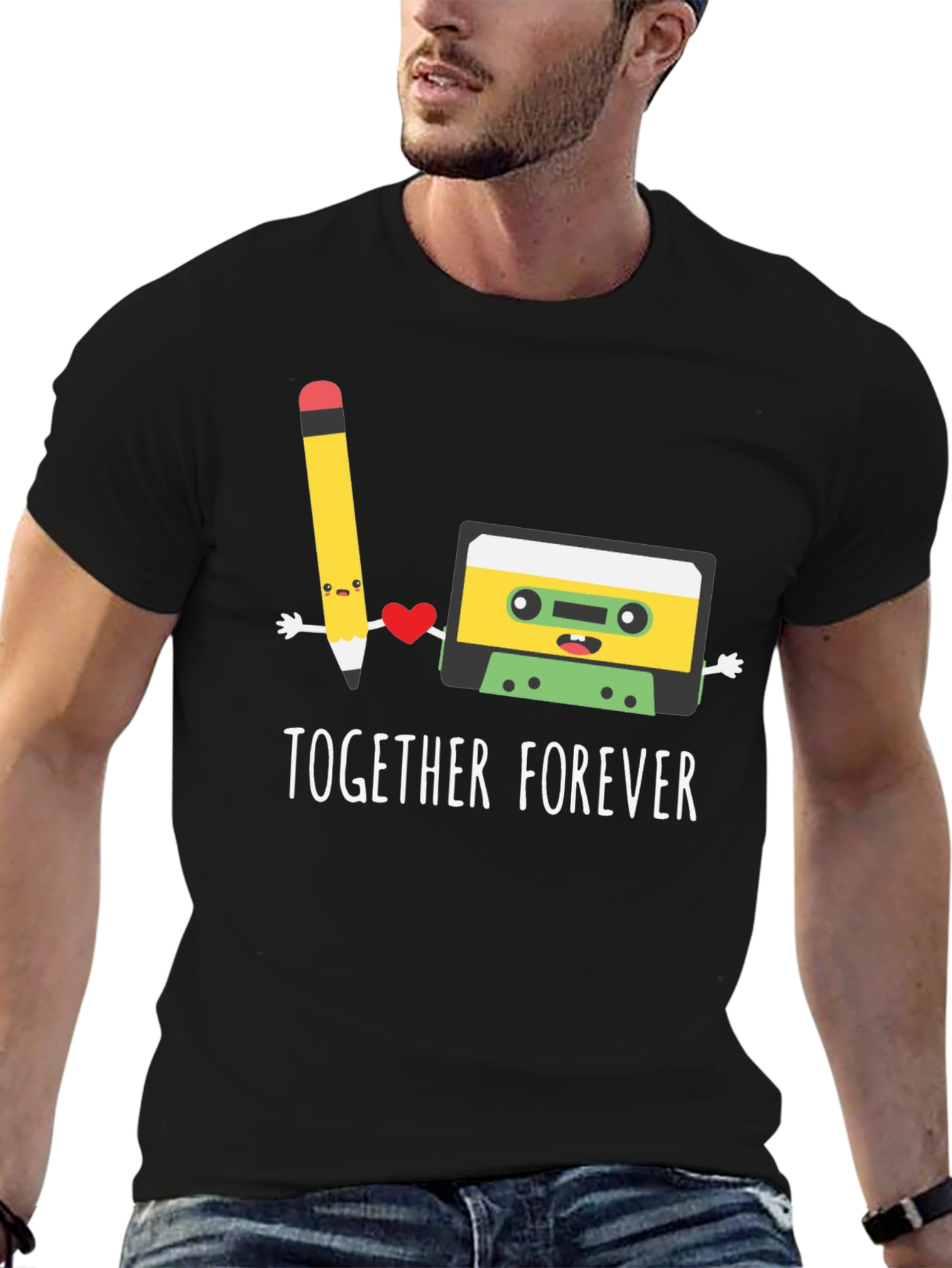 Together Forever Pencil & Cassette Tape Graphic Tee