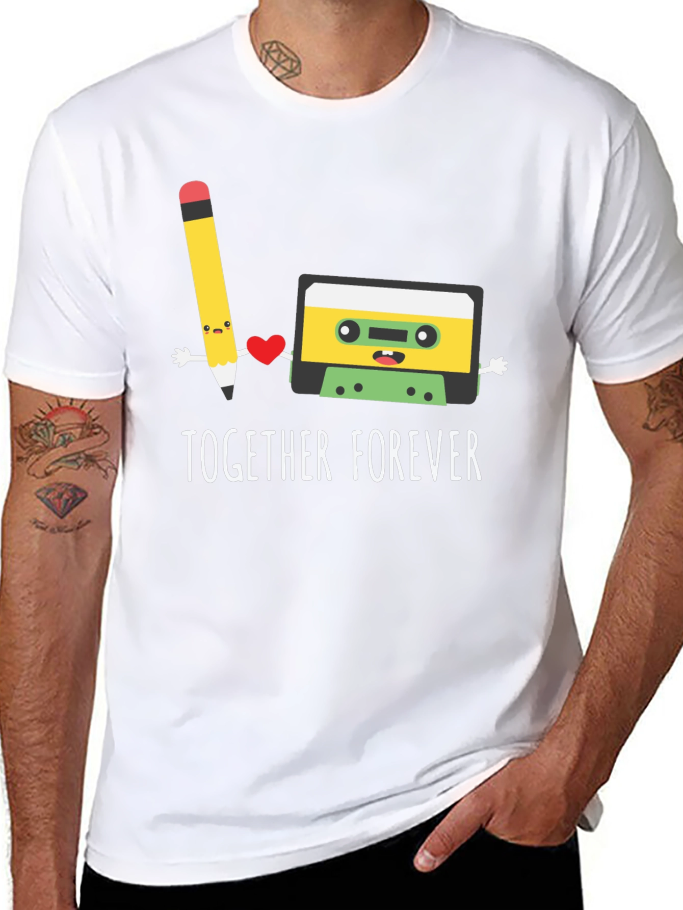 Together Forever Pencil & Cassette Tape Graphic Tee
