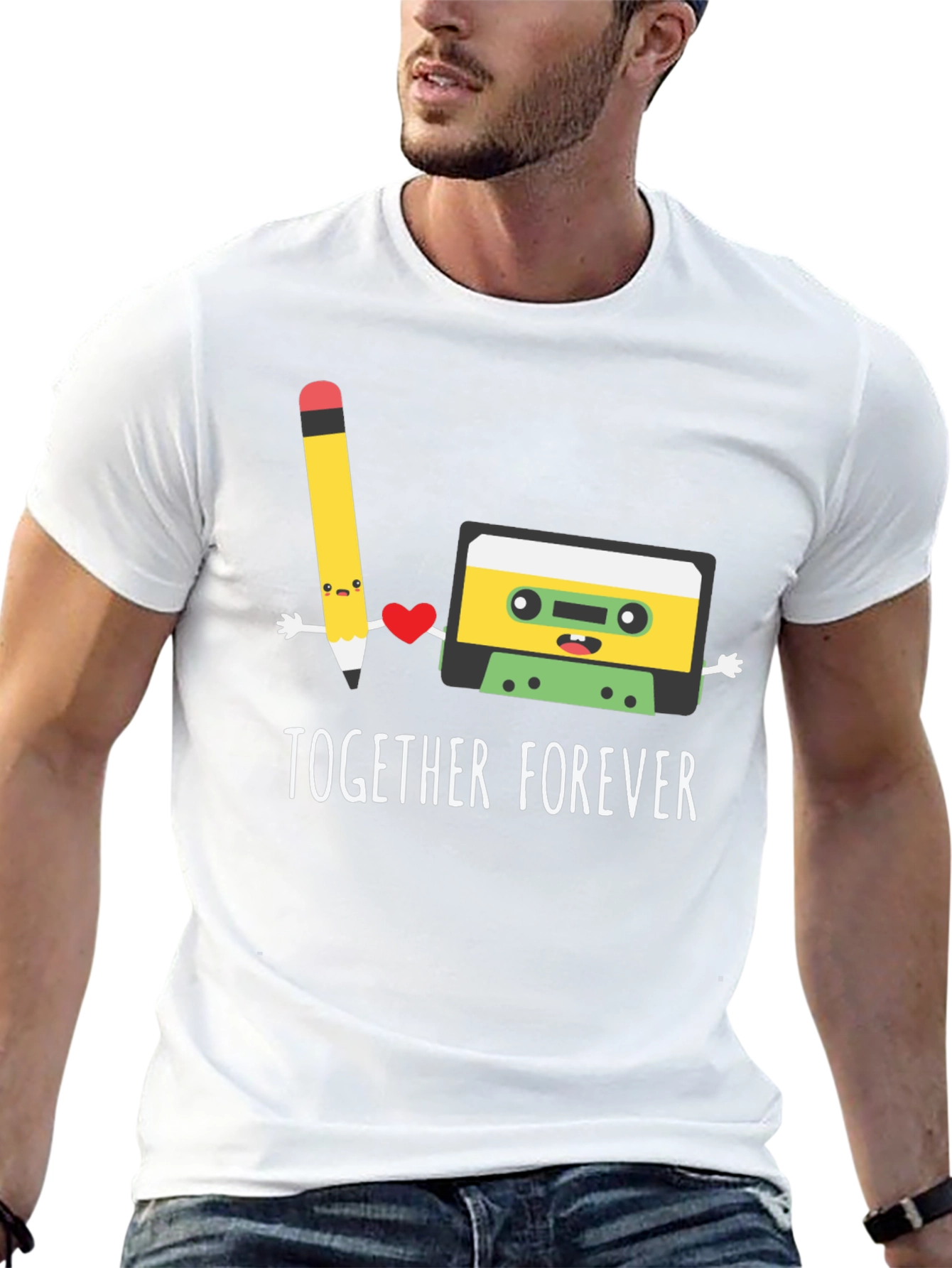 Together Forever Pencil & Cassette Tape Graphic Tee