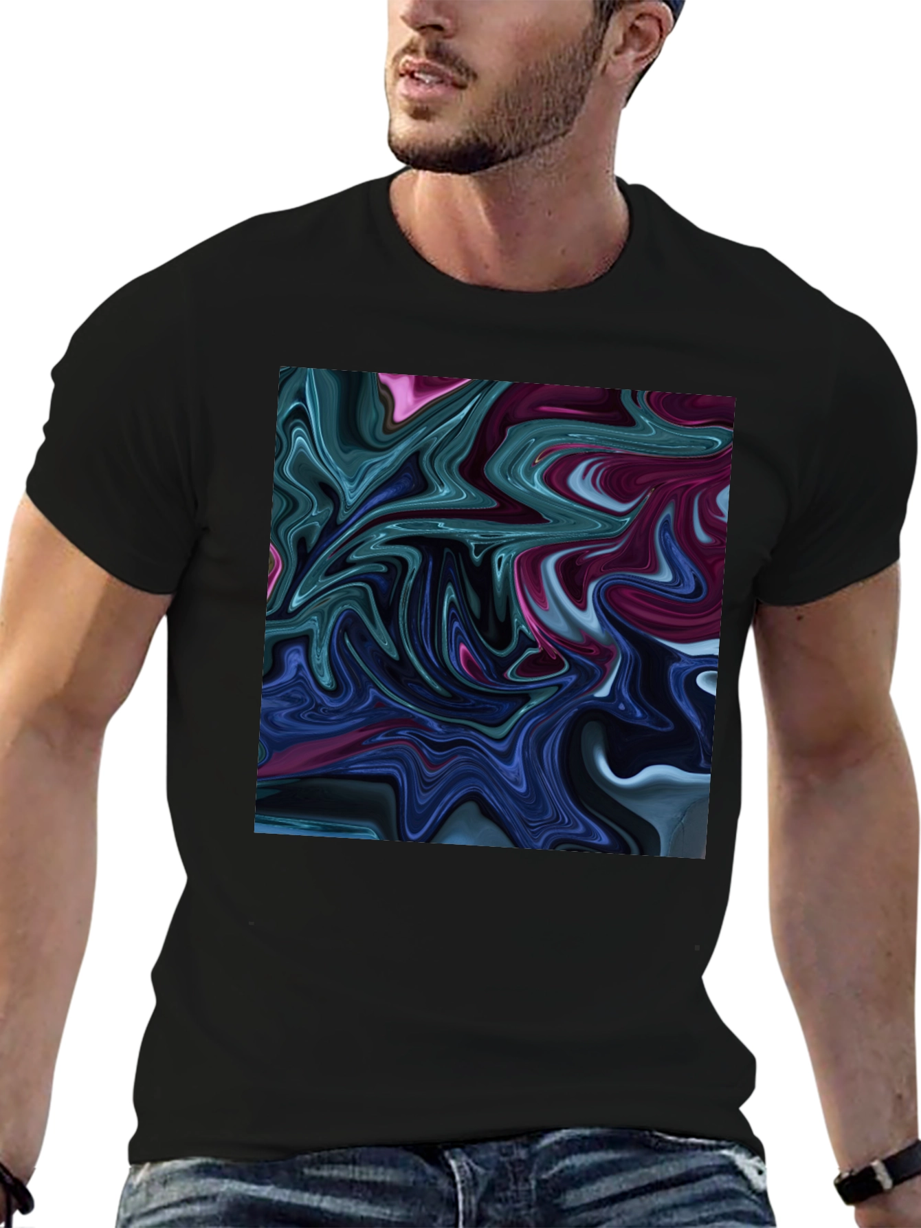 Abstract Swirl Graphic T-Shirt