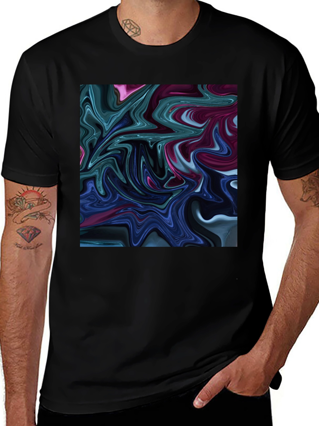Abstract Swirl Graphic T-Shirt