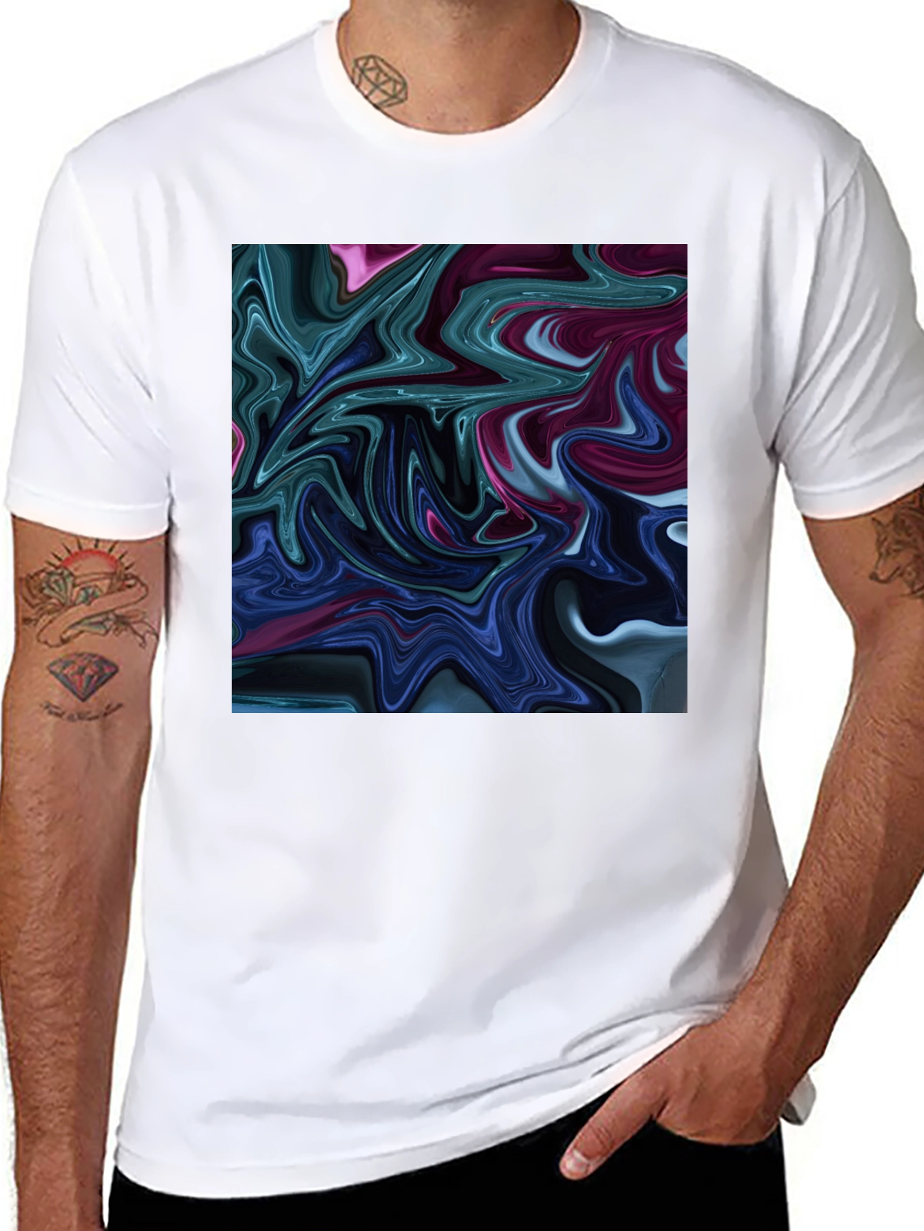 Abstract Swirl Graphic T-Shirt