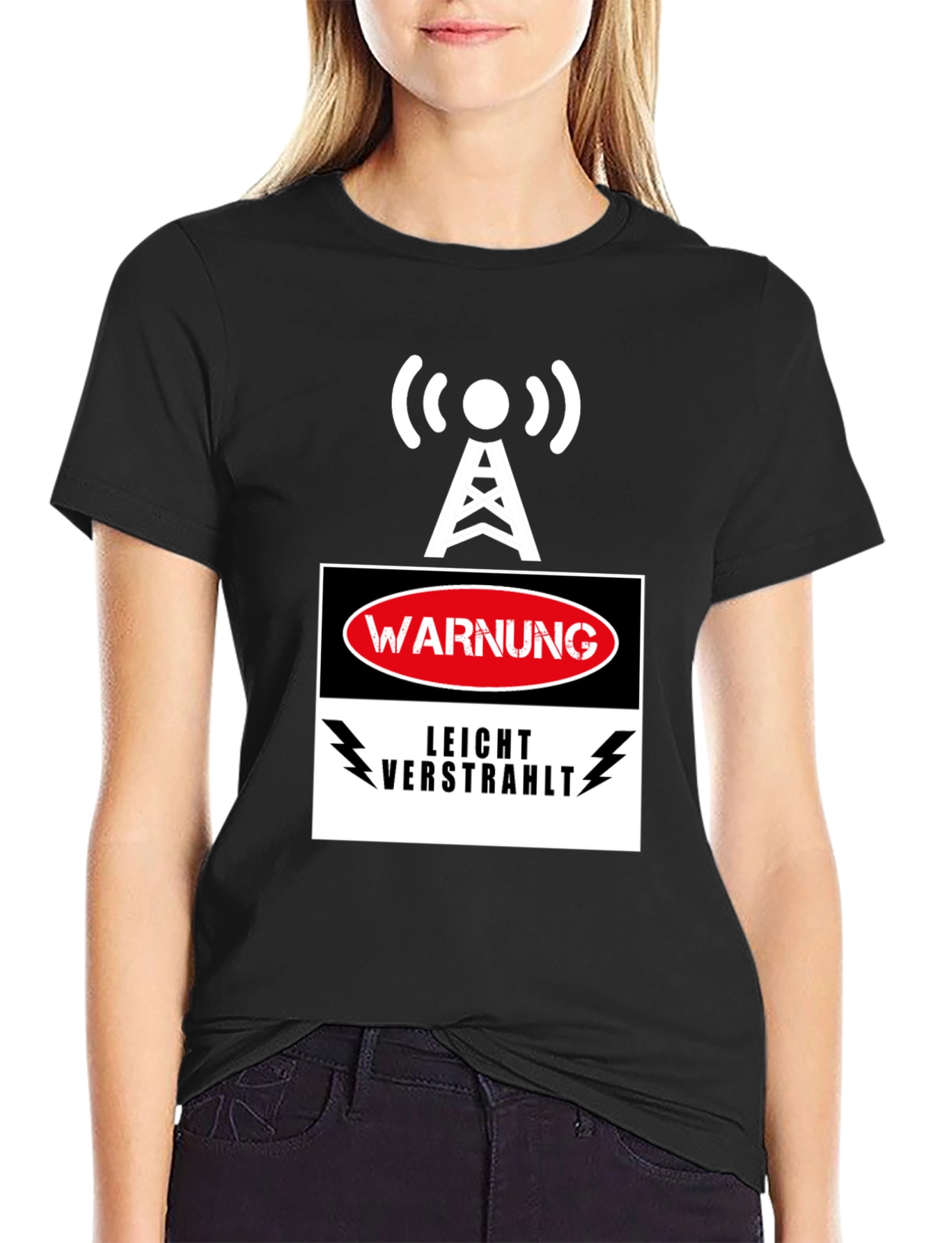 Warning Slightly Irradiated Mens Black T-Shirt