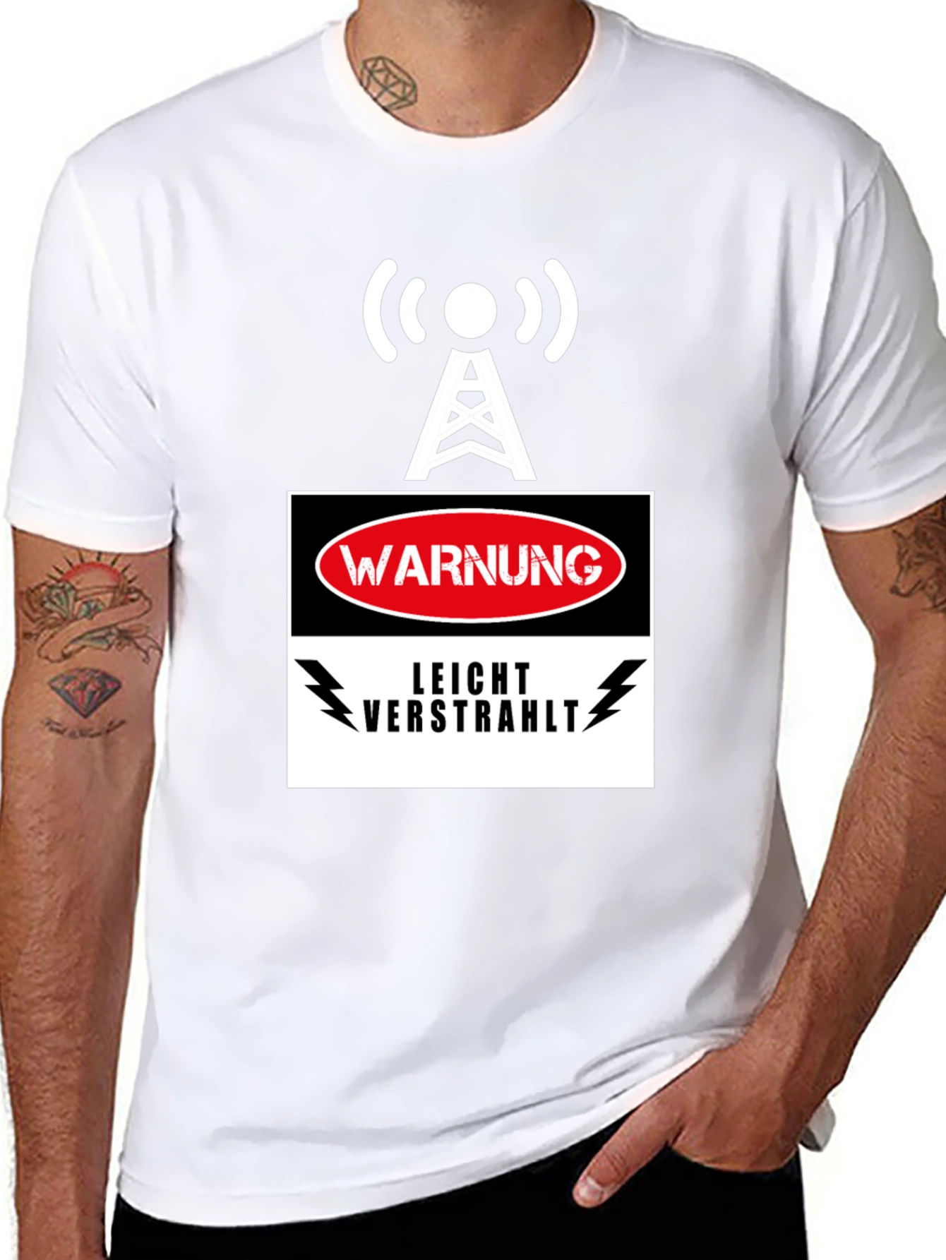 Warning Slightly Irradiated Mens Black T-Shirt
