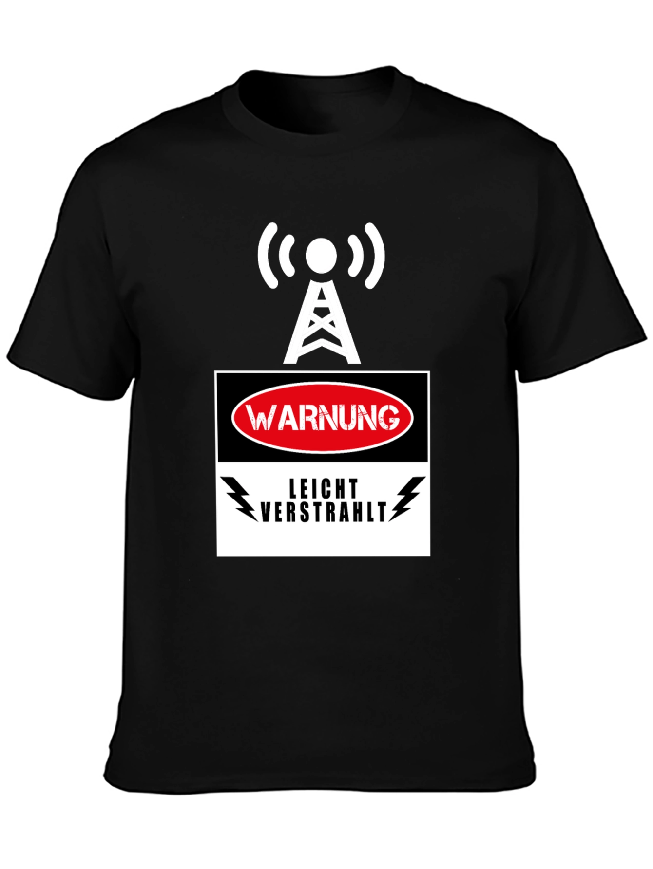 Warning Slightly Irradiated Mens Black T-Shirt