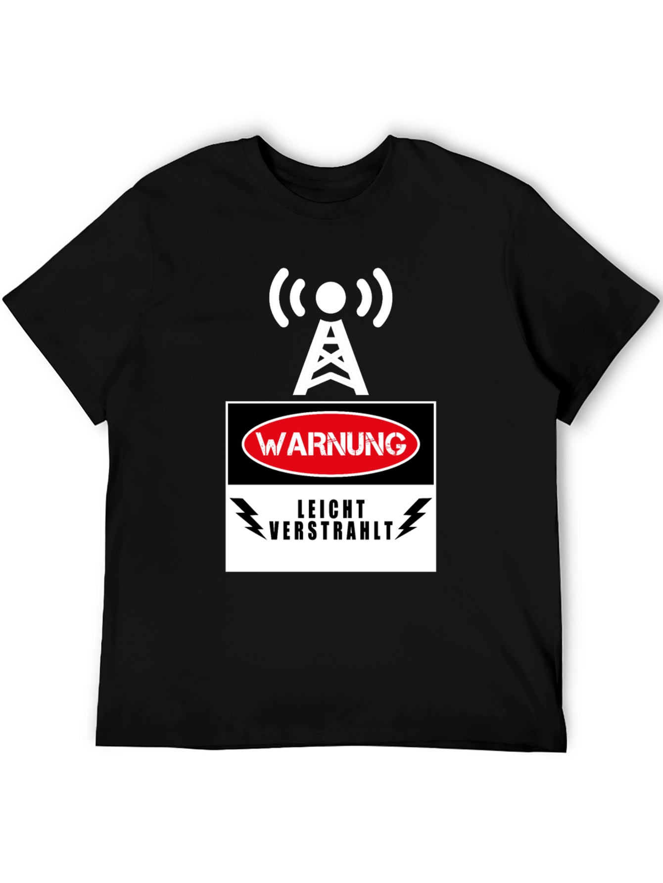 Warning Slightly Irradiated Mens Black T-Shirt