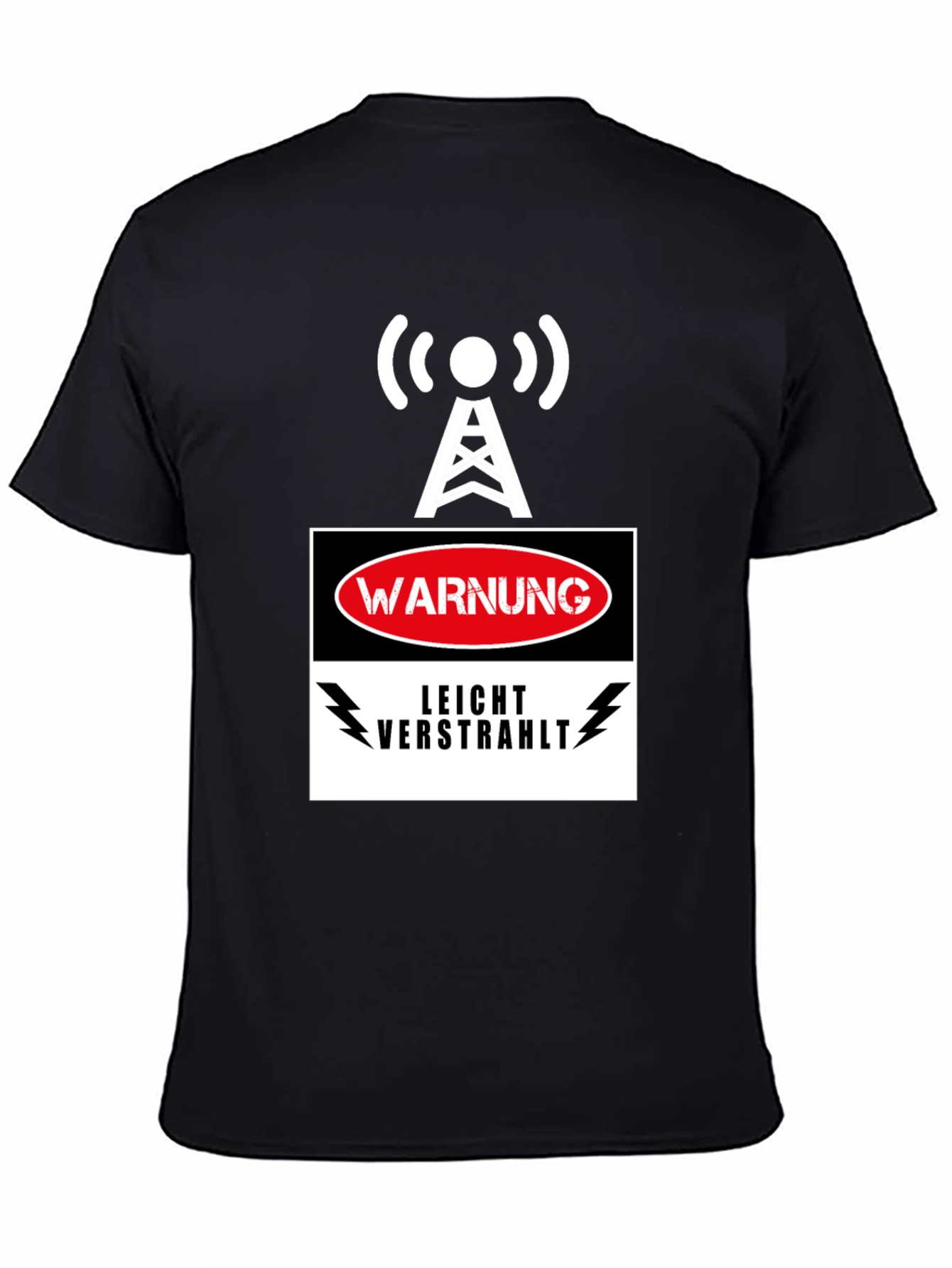 Warning Slightly Irradiated Mens Black T-Shirt