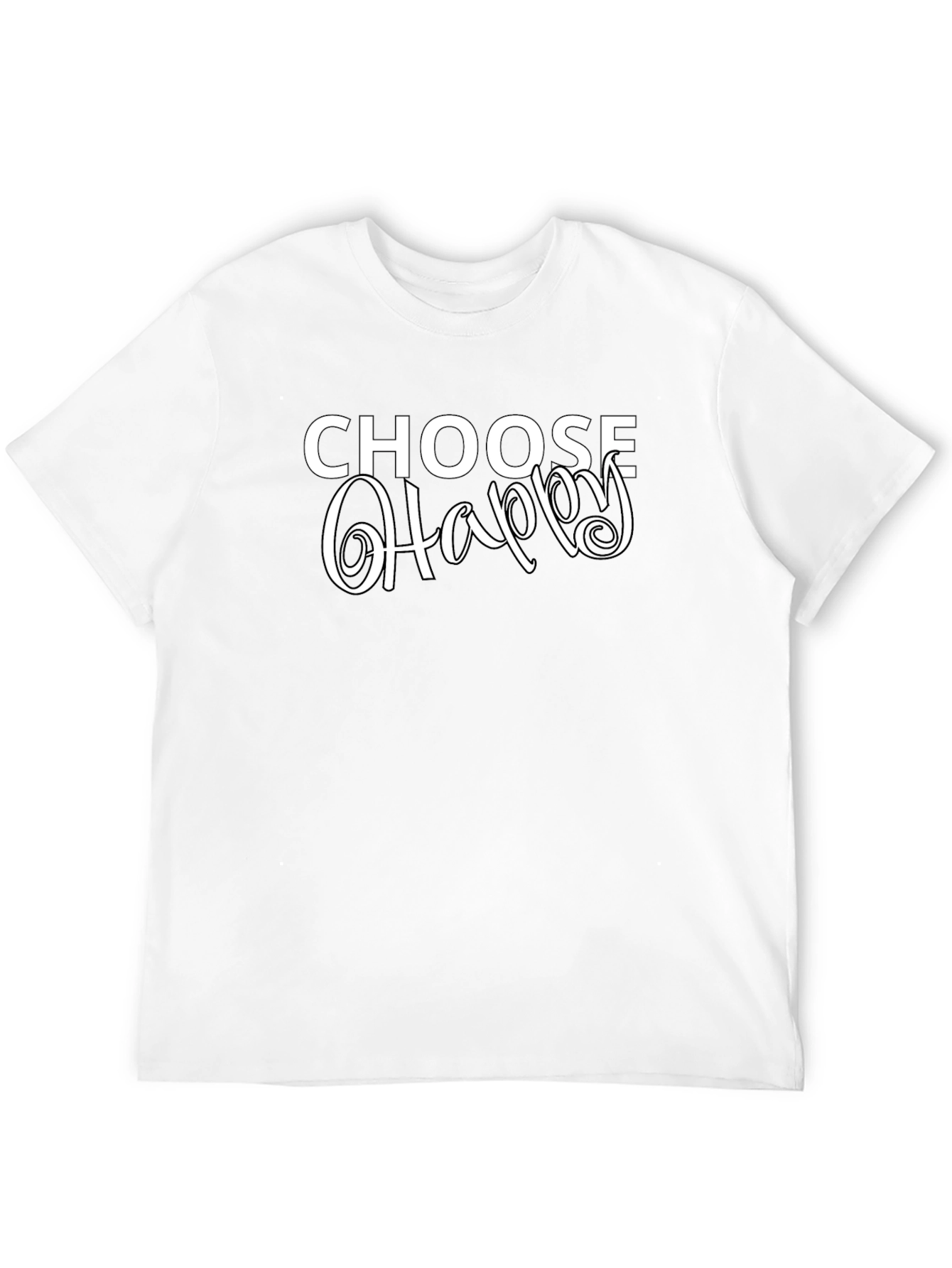 Choose Happy Black T-Shirt - Inspiring Graphic Tee