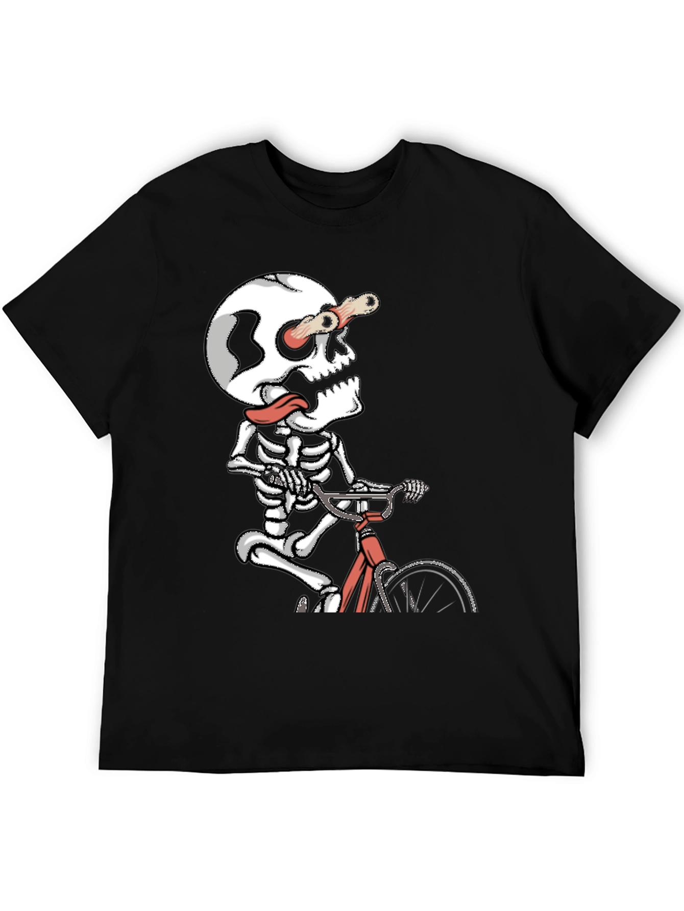Skeleton Cyclist Graphic T-Shirt - Unique Design