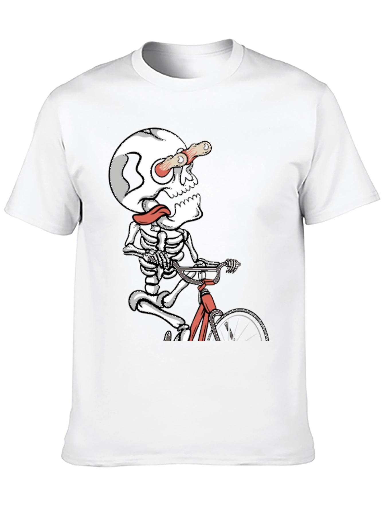 Skeleton Cyclist Graphic T-Shirt - Unique Design