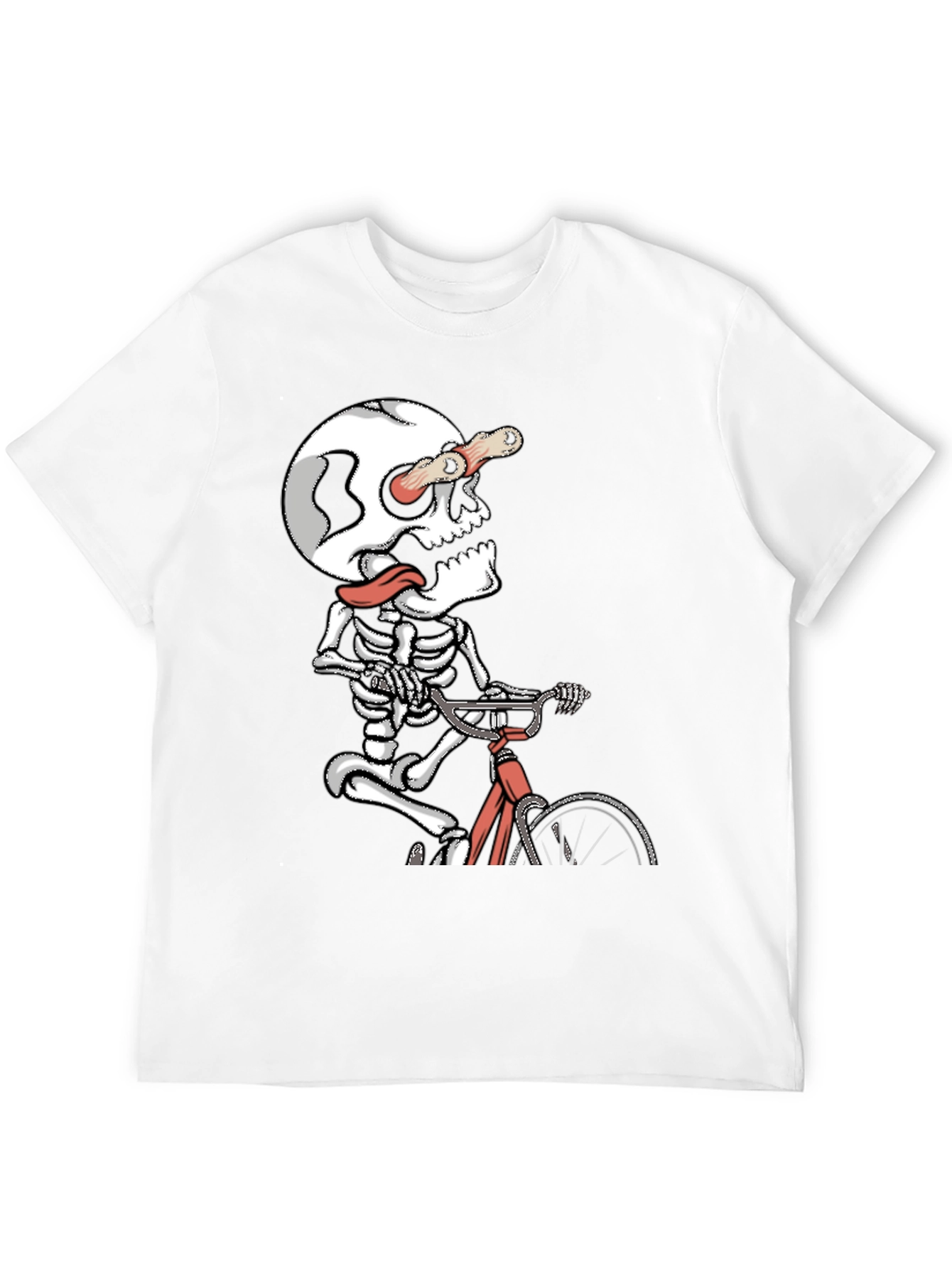 Skeleton Cyclist Graphic T-Shirt - Unique Design