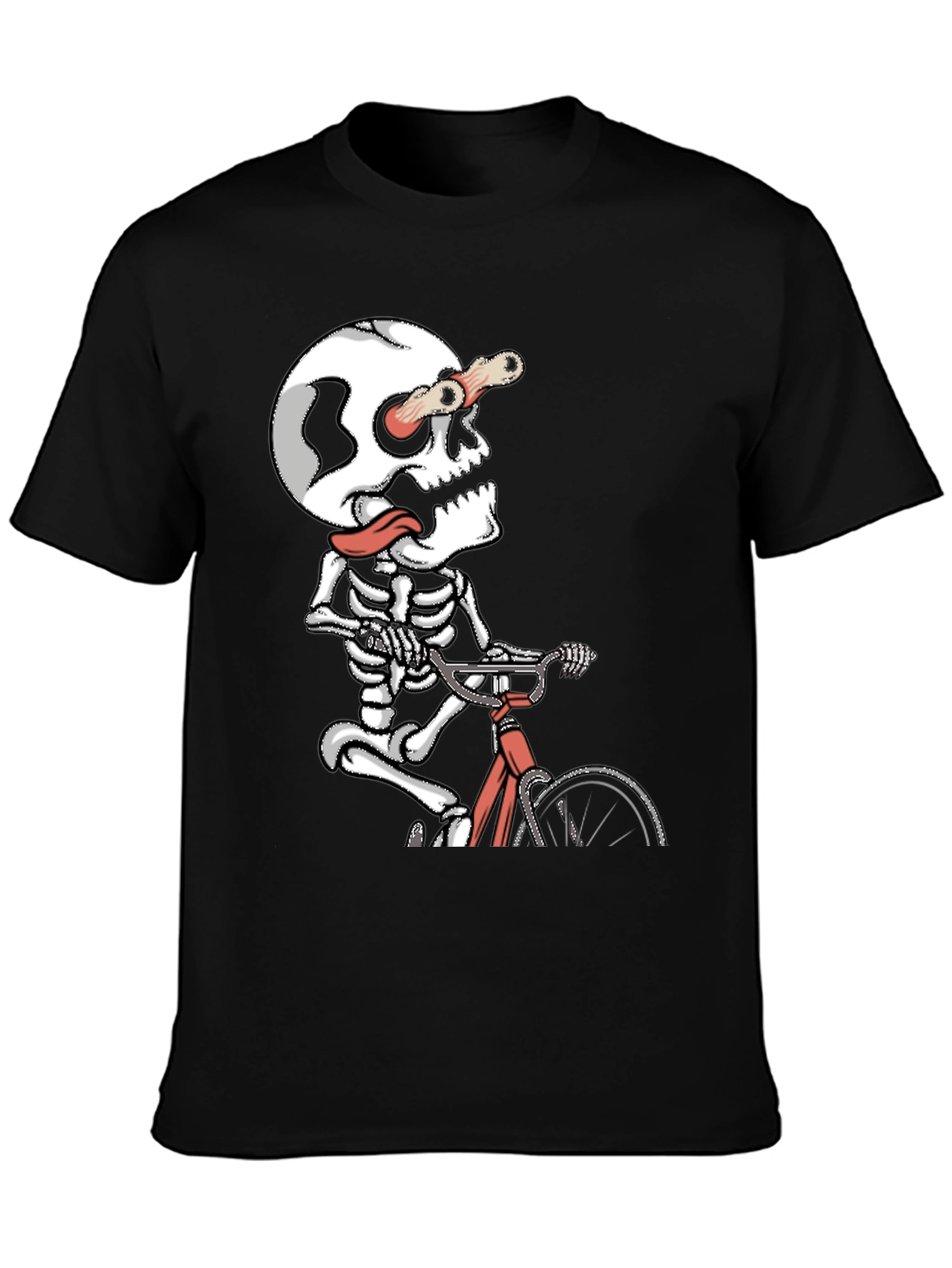 Skeleton Cyclist Graphic T-Shirt - Unique Design