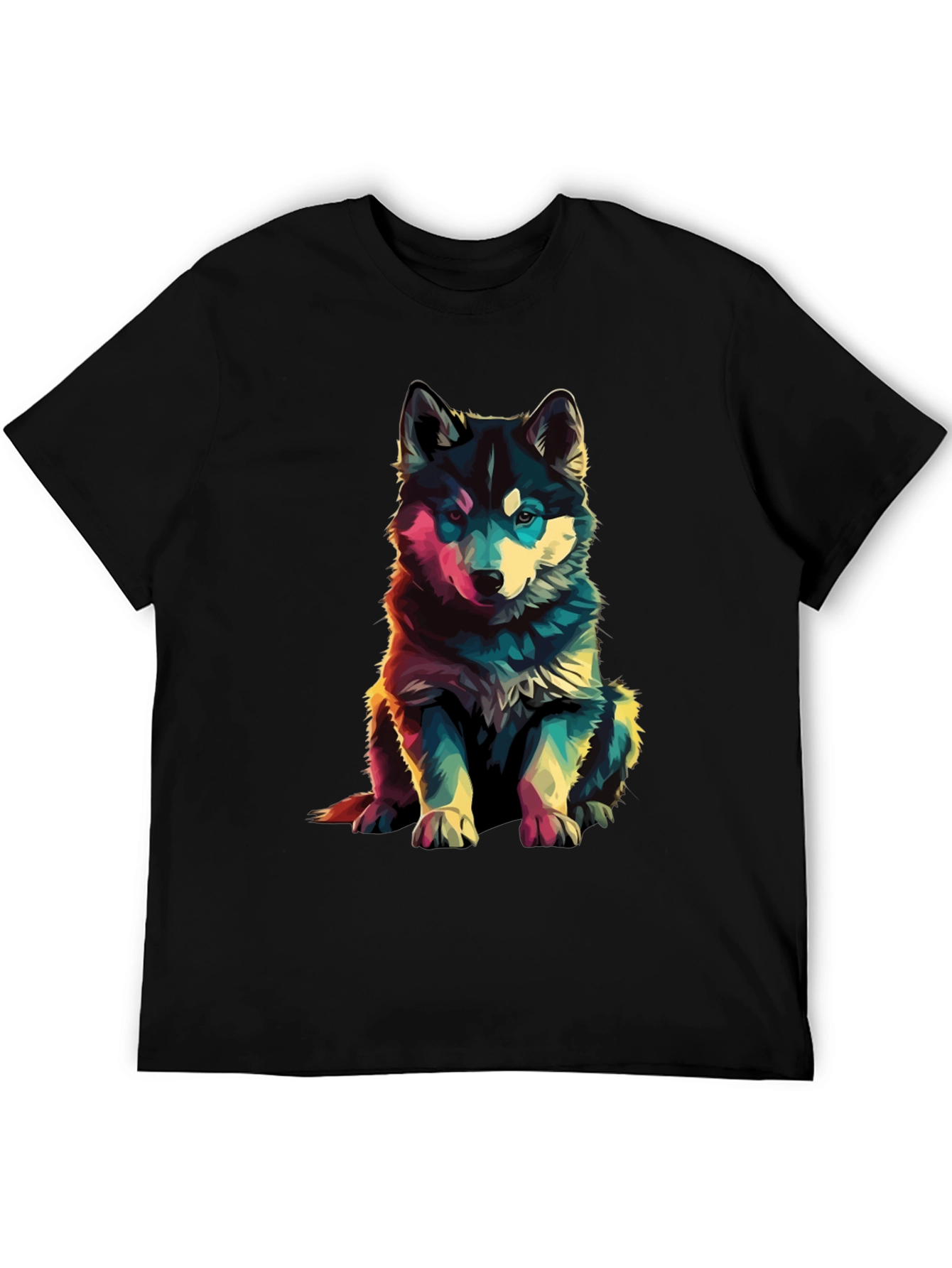 Vibrant Husky Graphic Tee - Stylish Dog Lover Apparel