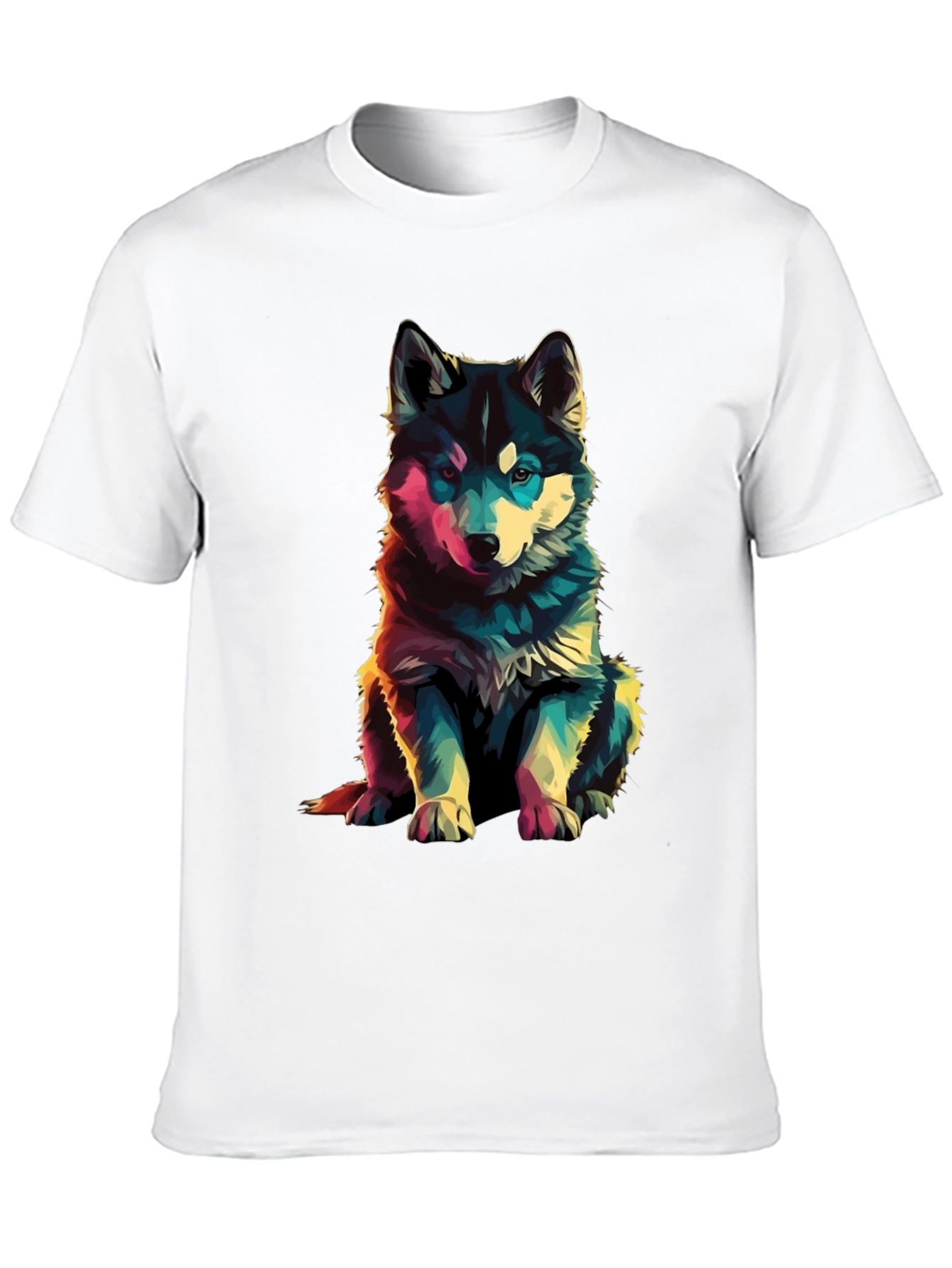 Vibrant Husky Graphic Tee - Stylish Dog Lover Apparel