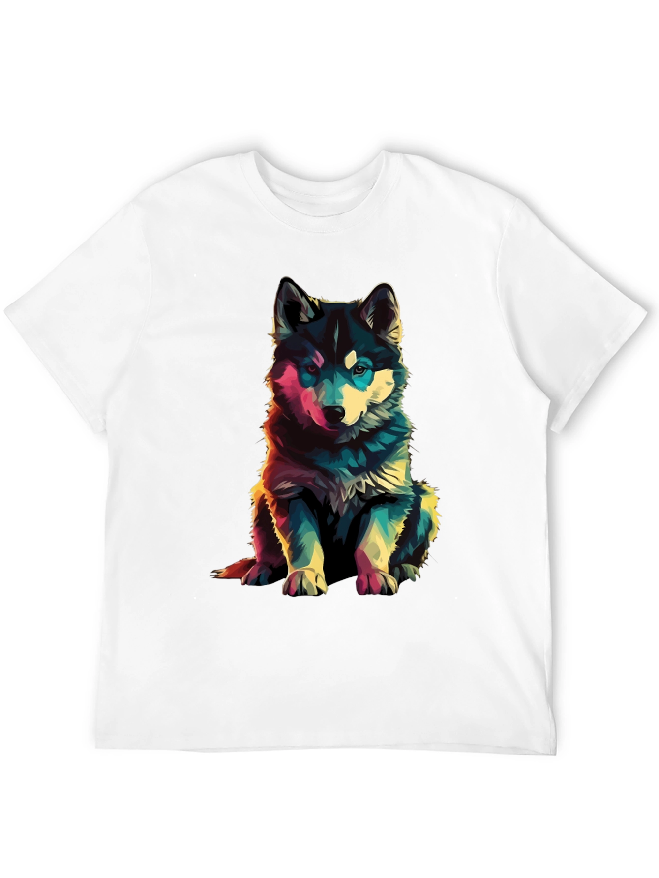 Vibrant Husky Graphic Tee - Stylish Dog Lover Apparel