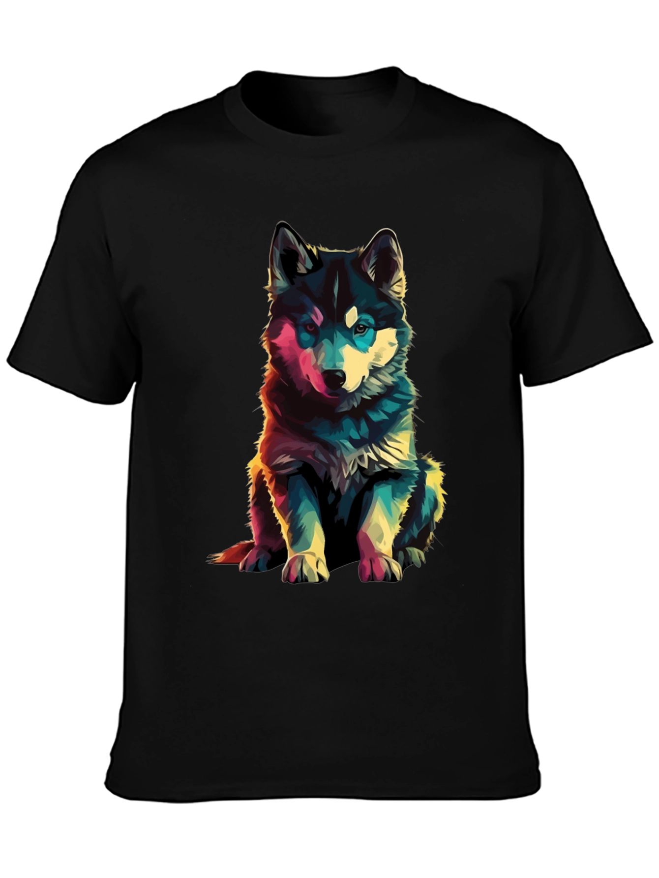 Vibrant Husky Graphic Tee - Stylish Dog Lover Apparel