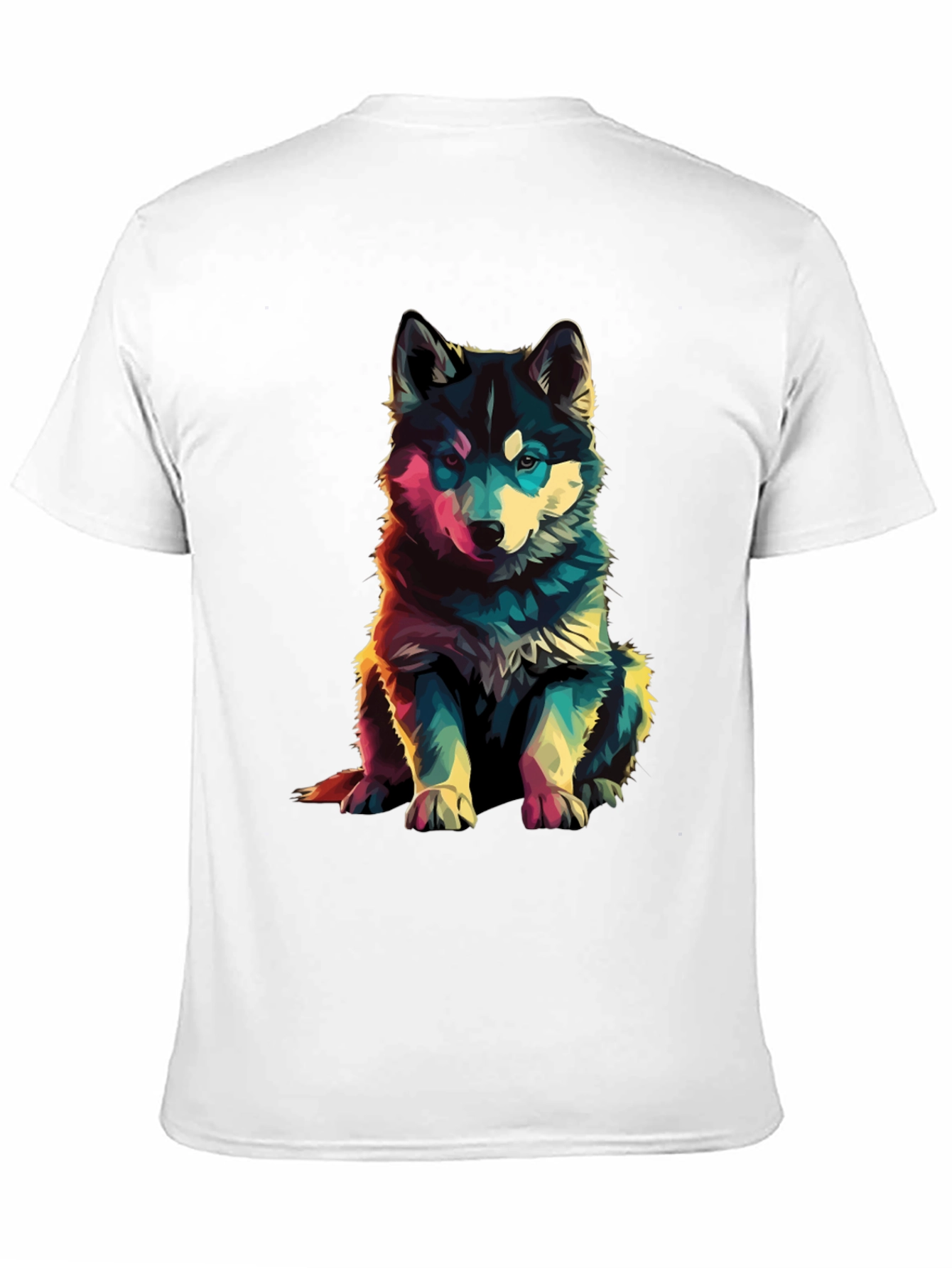 Vibrant Husky Graphic Tee - Stylish Dog Lover Apparel