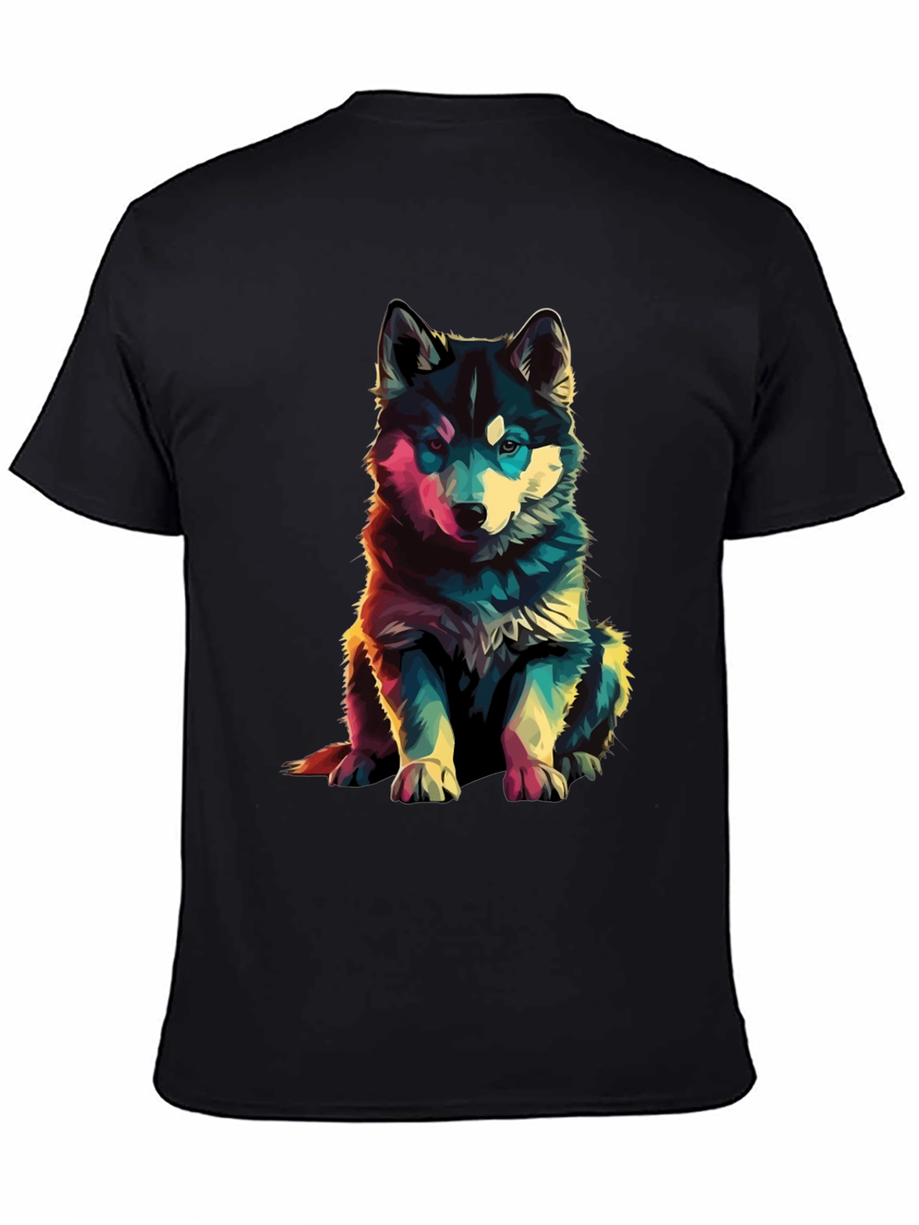 Vibrant Husky Graphic Tee - Stylish Dog Lover Apparel