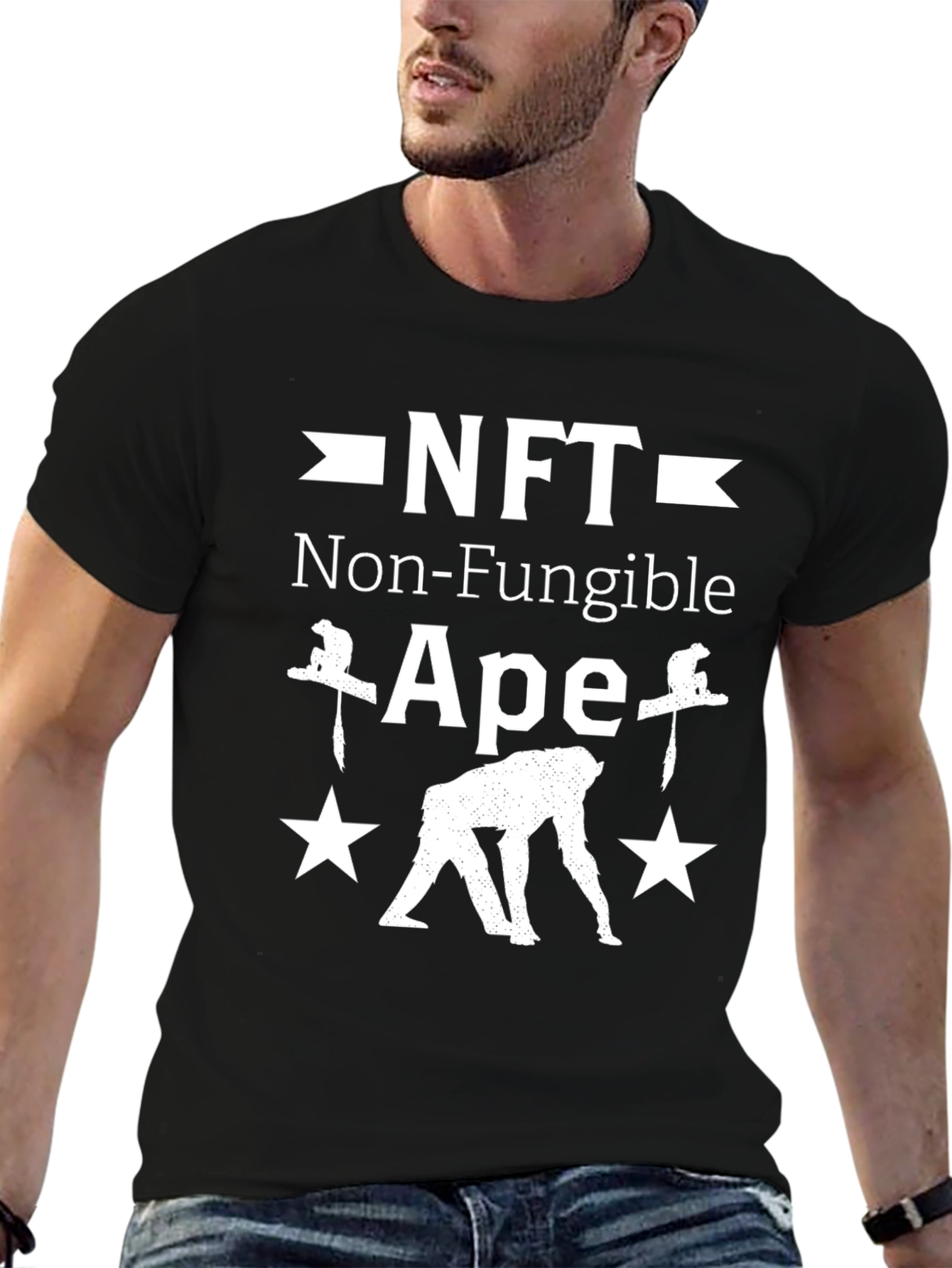 NFT Non-Fungible Ape Black Graphic Tee
