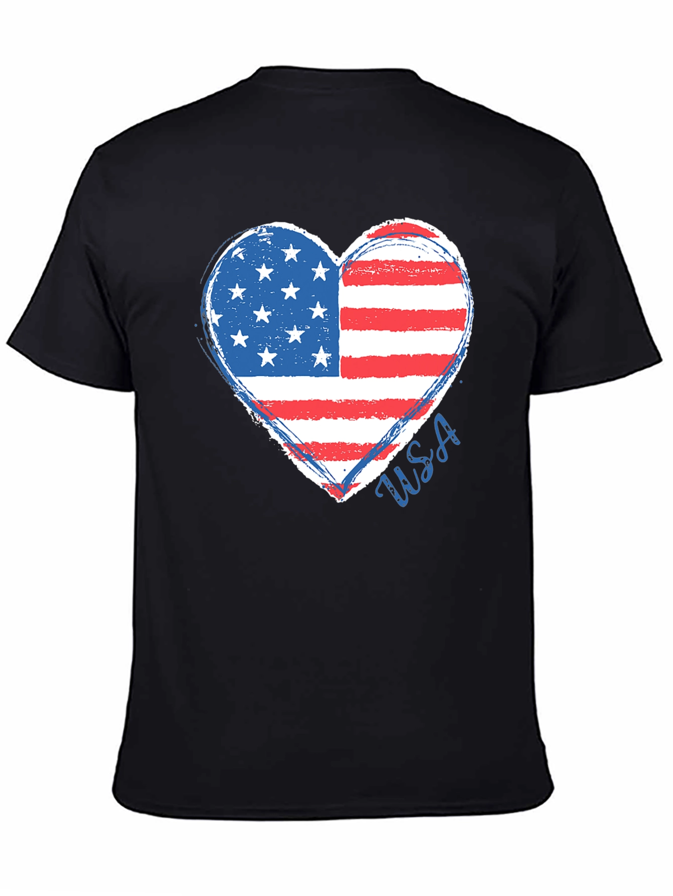 American Flag Heart Graphic T-Shirt