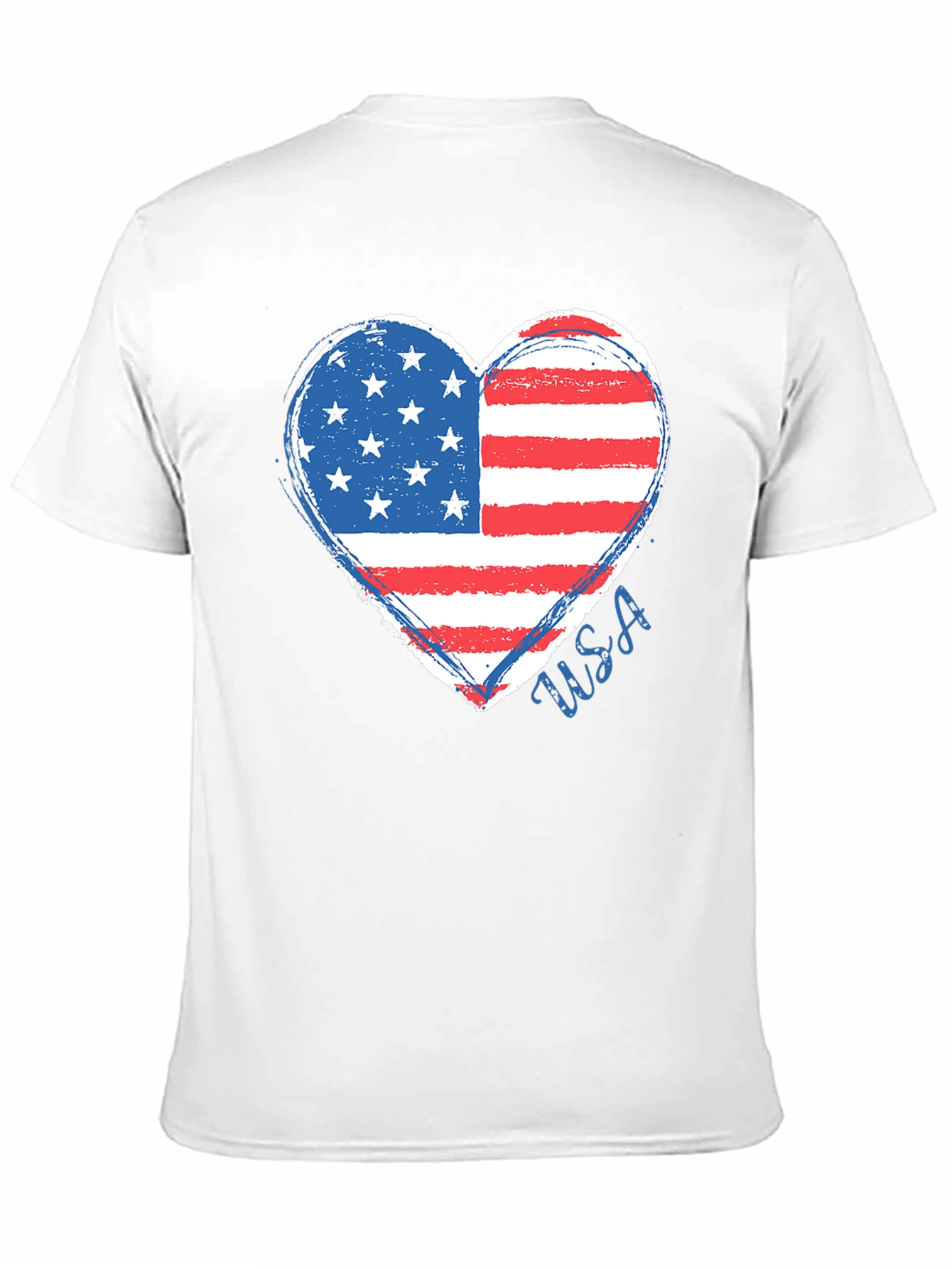 American Flag Heart Graphic T-Shirt