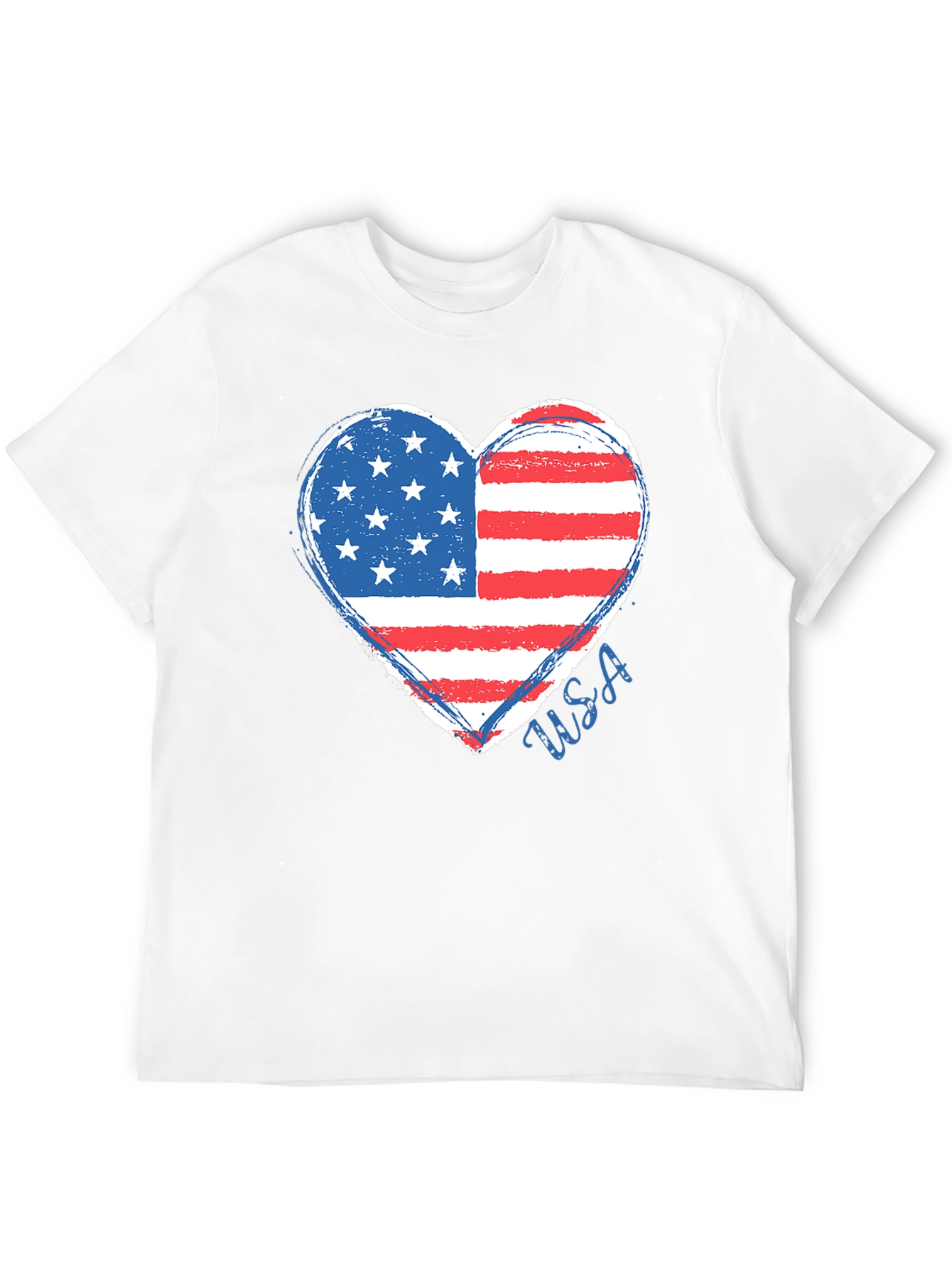 American Flag Heart Graphic T-Shirt