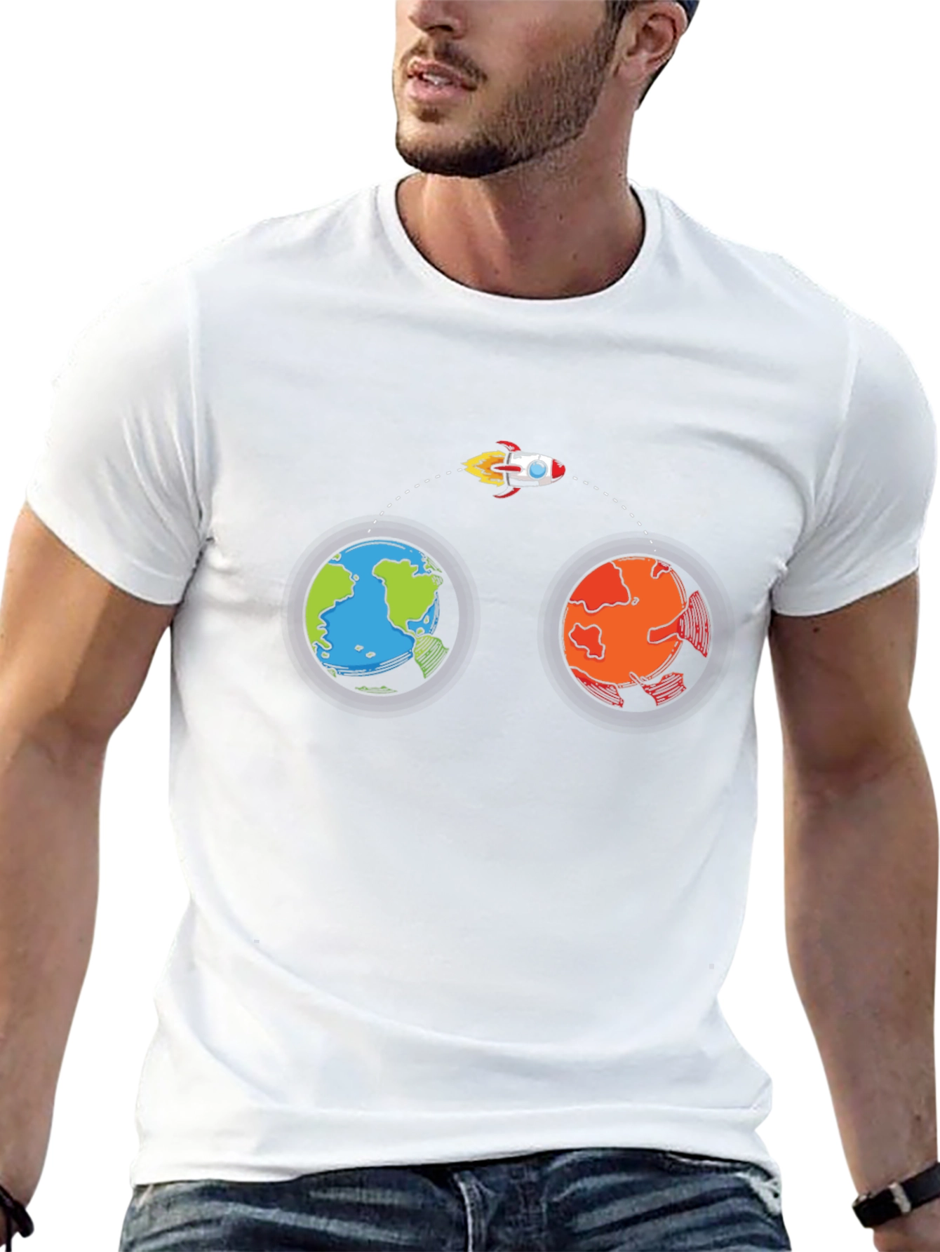 Earth to Mars Rocket T-Shirt - Space Travel Tee
