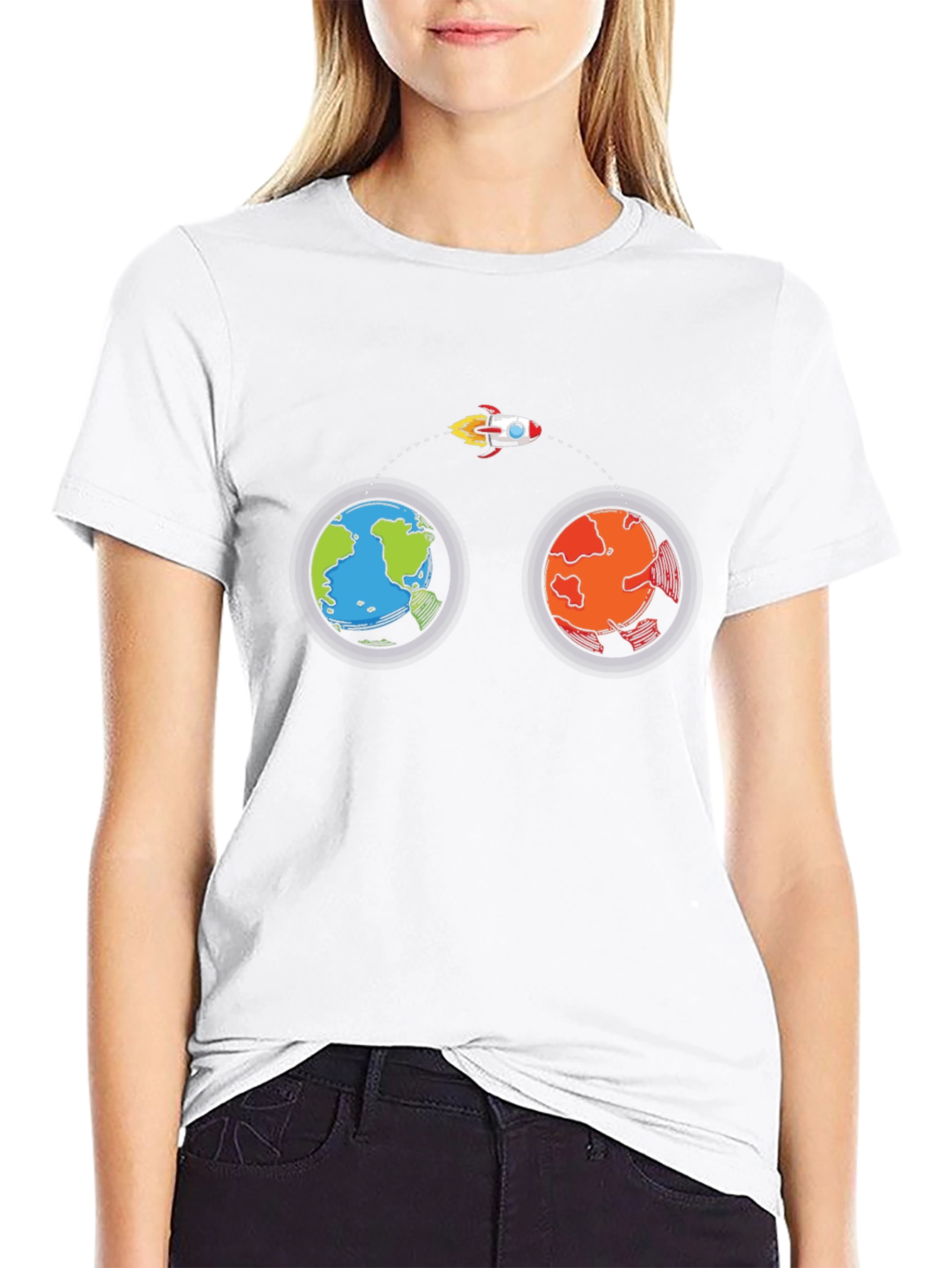 Earth to Mars Rocket T-Shirt - Space Travel Tee