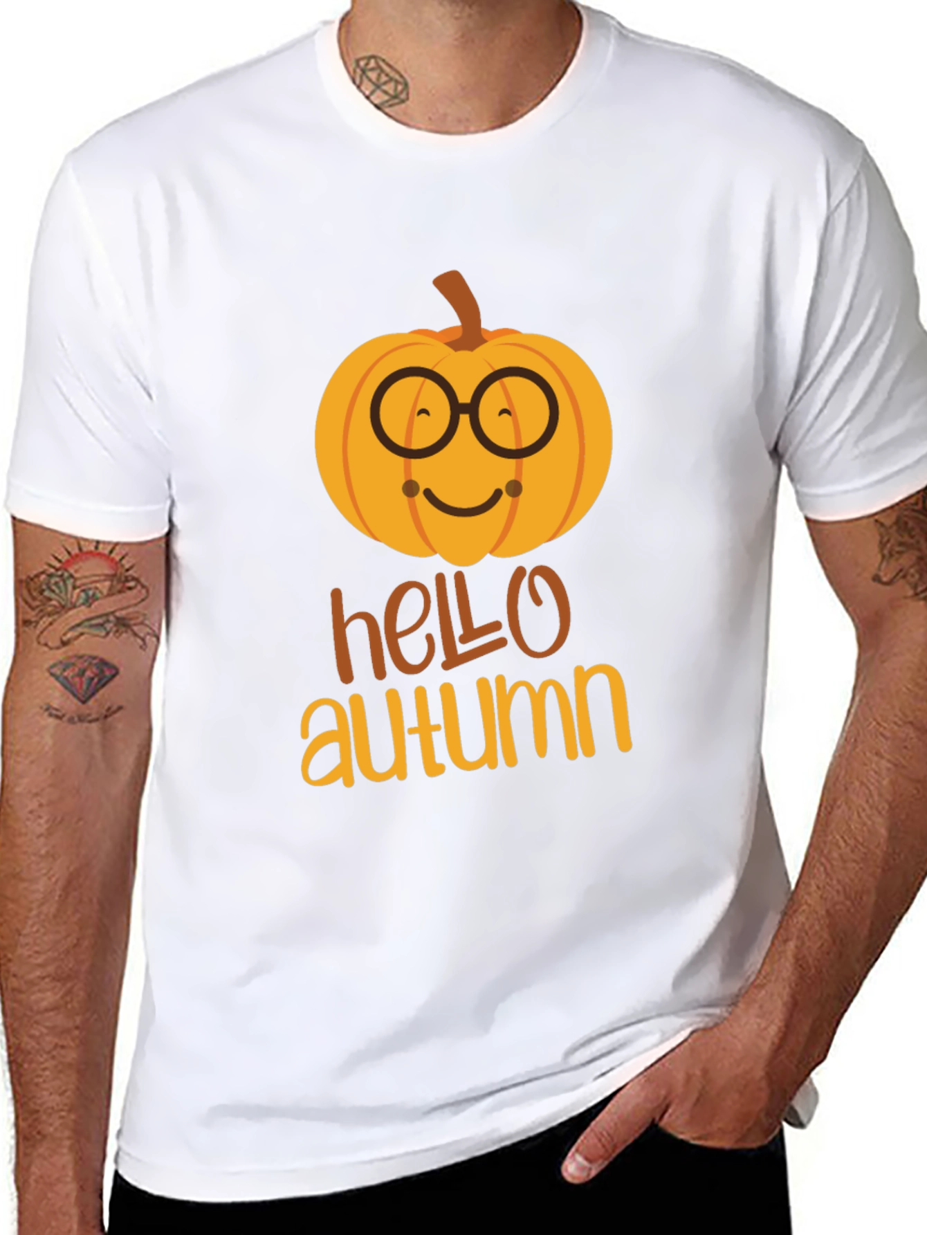 Hello Autumn Pumpkin Graphic T-Shirt