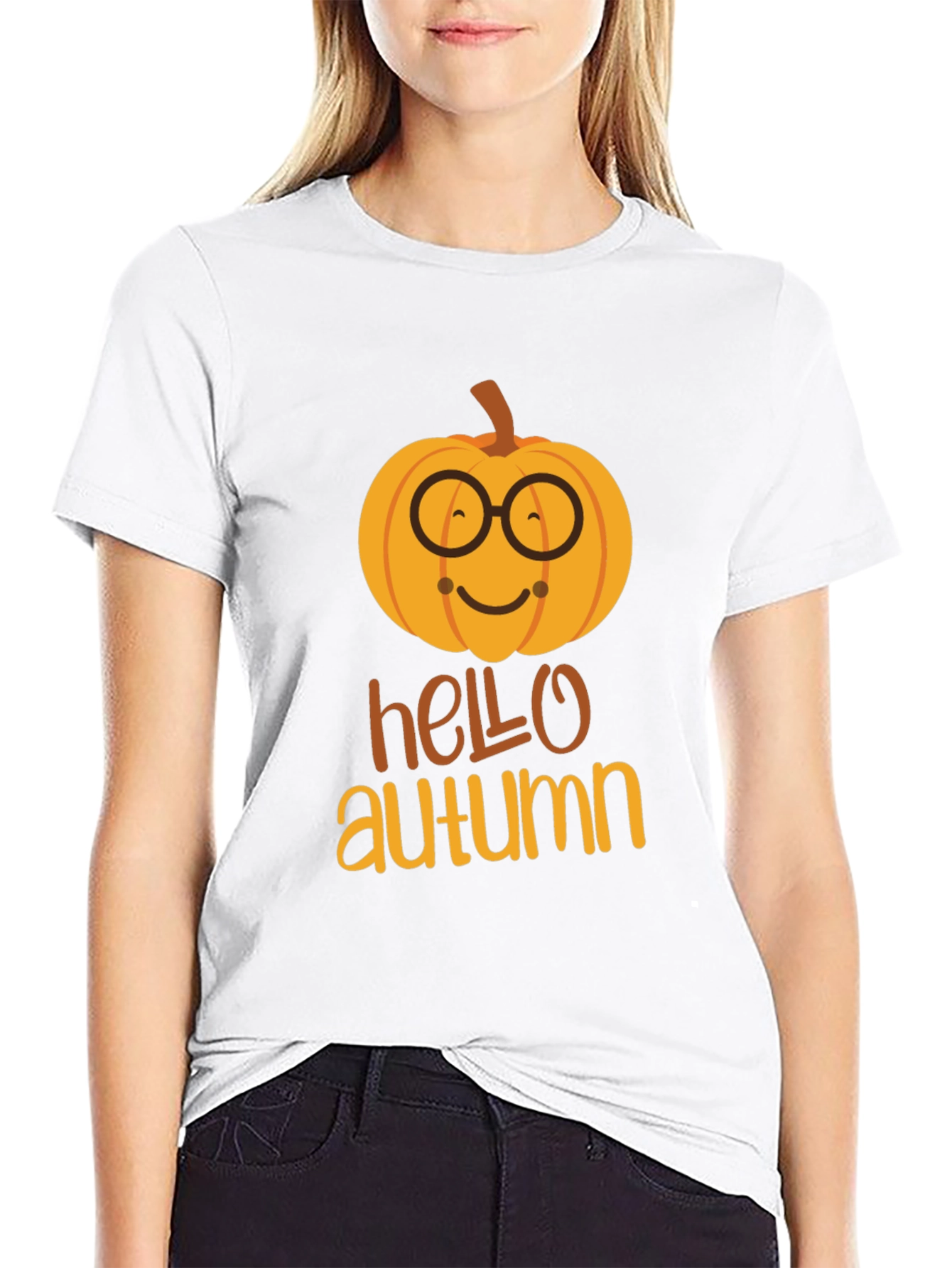 Hello Autumn Pumpkin Graphic T-Shirt