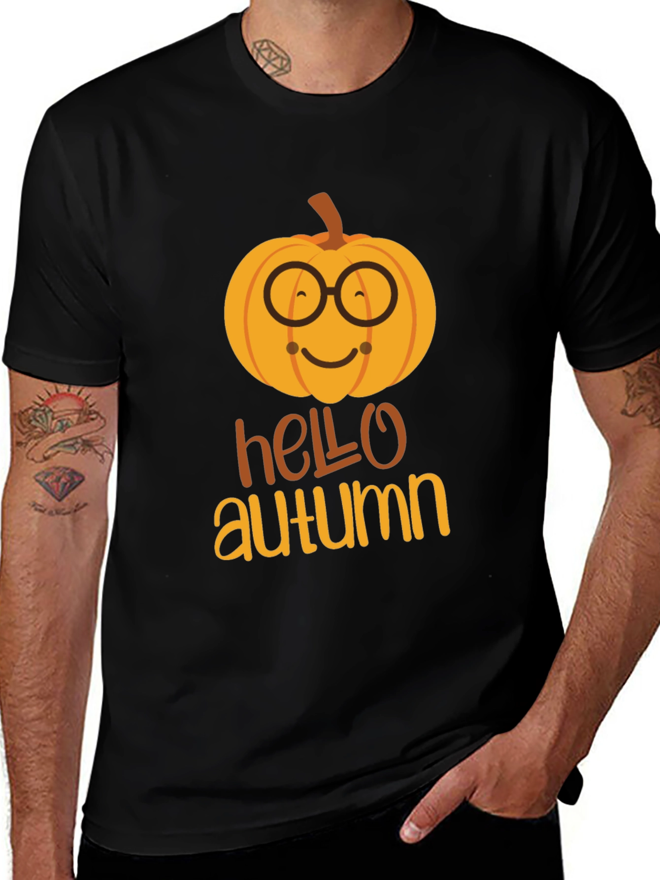 Hello Autumn Pumpkin Graphic T-Shirt
