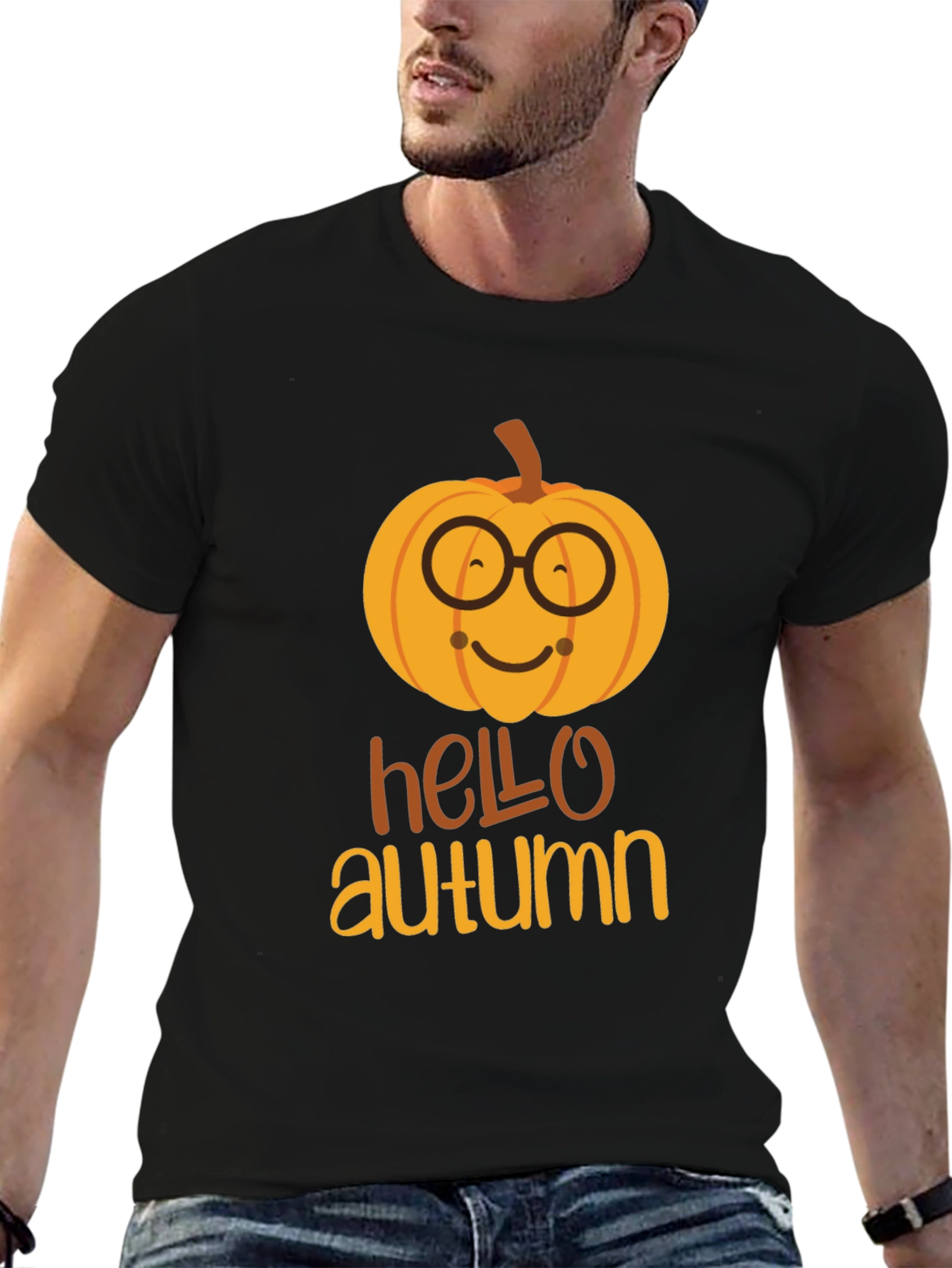 Hello Autumn Pumpkin Graphic T-Shirt