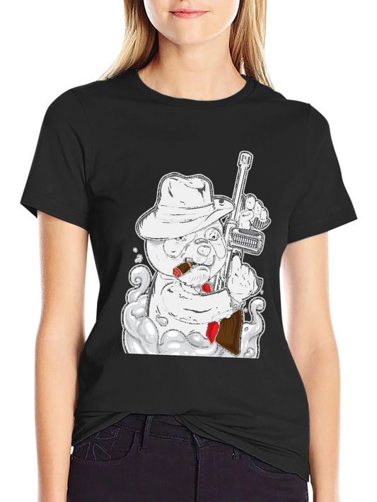Gangster Bear T-Shirt - Black Cotton Tee