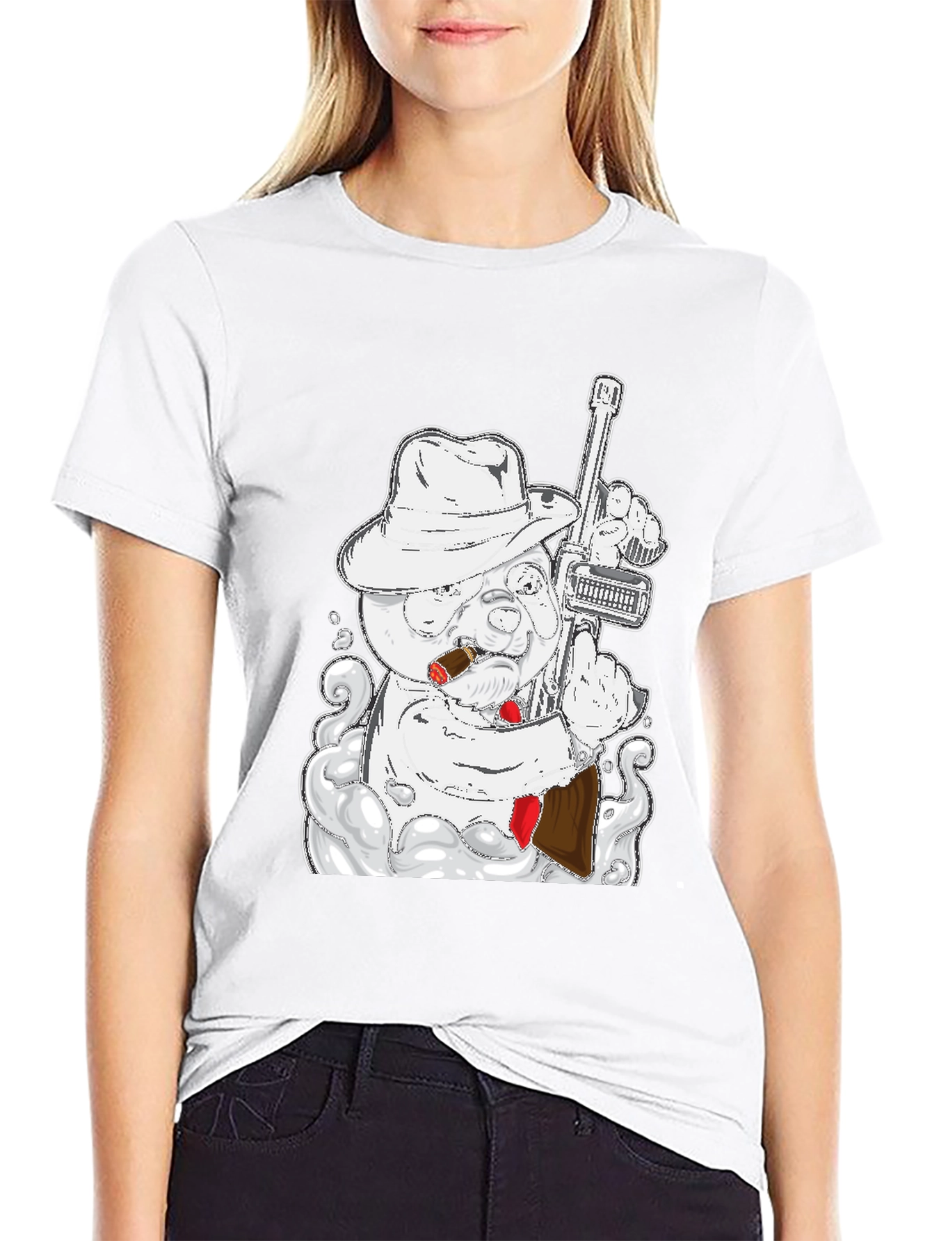 Gangster Bear T-Shirt - Black Cotton Tee