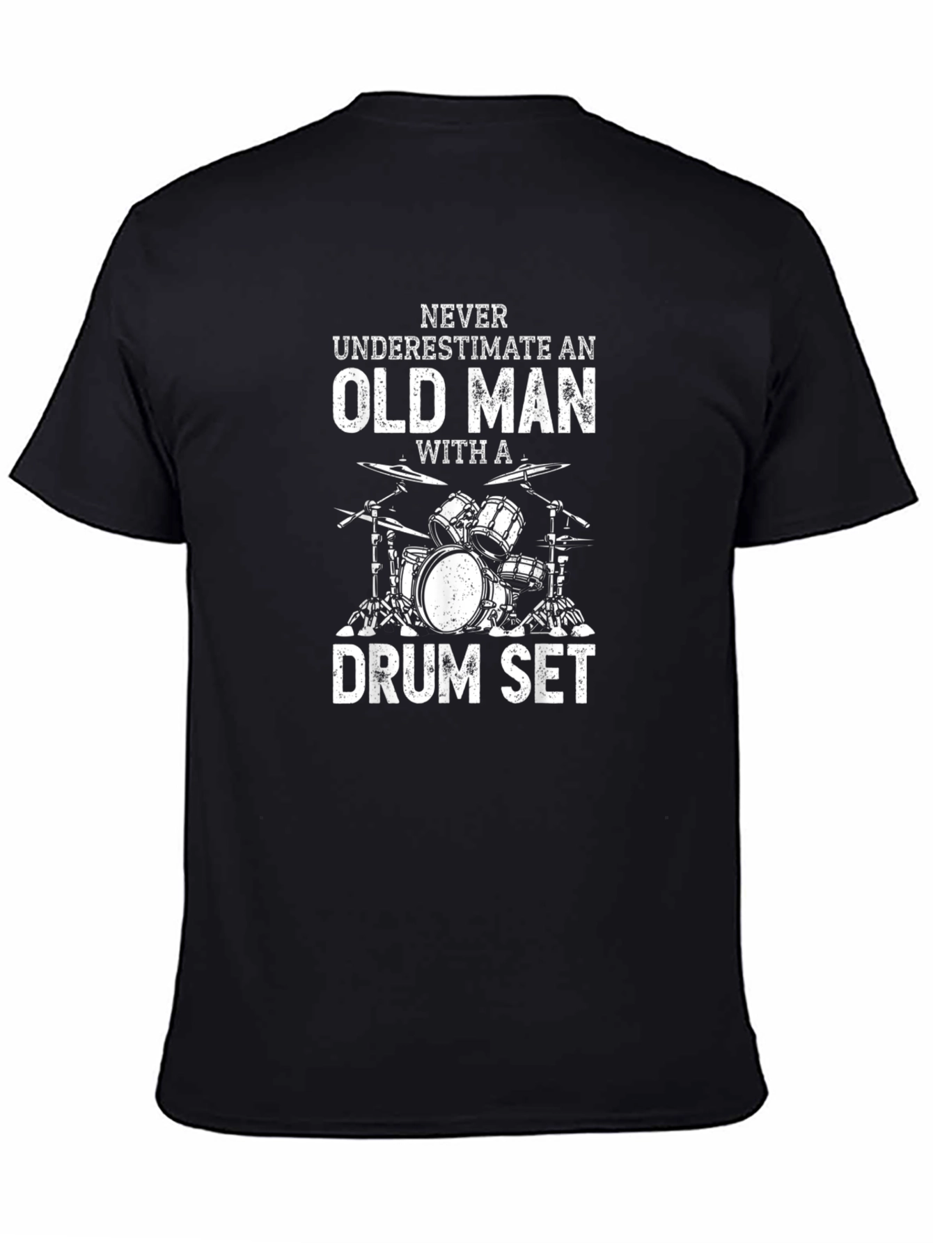Old Man Drum Set T-Shirt - Musician Gift