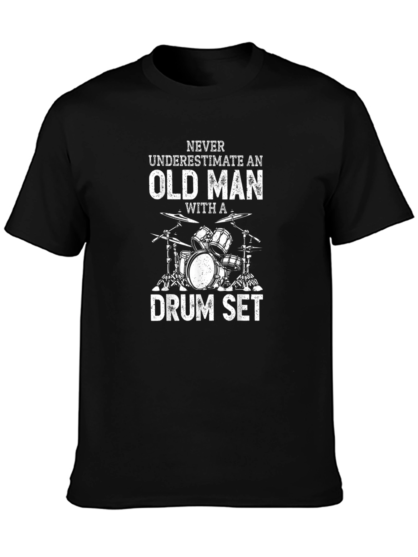 Old Man Drum Set T-Shirt - Musician Gift