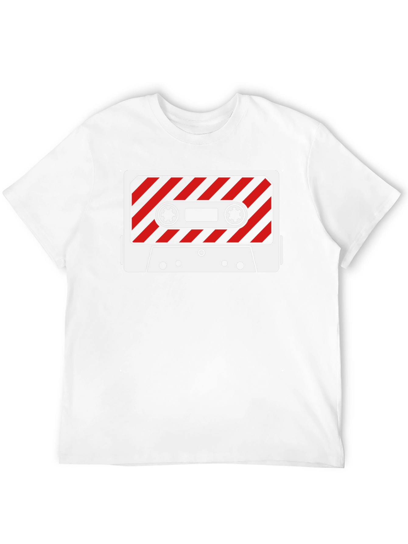 Retro Cassette Tape Graphic Tee - Black Cotton T-Shirt