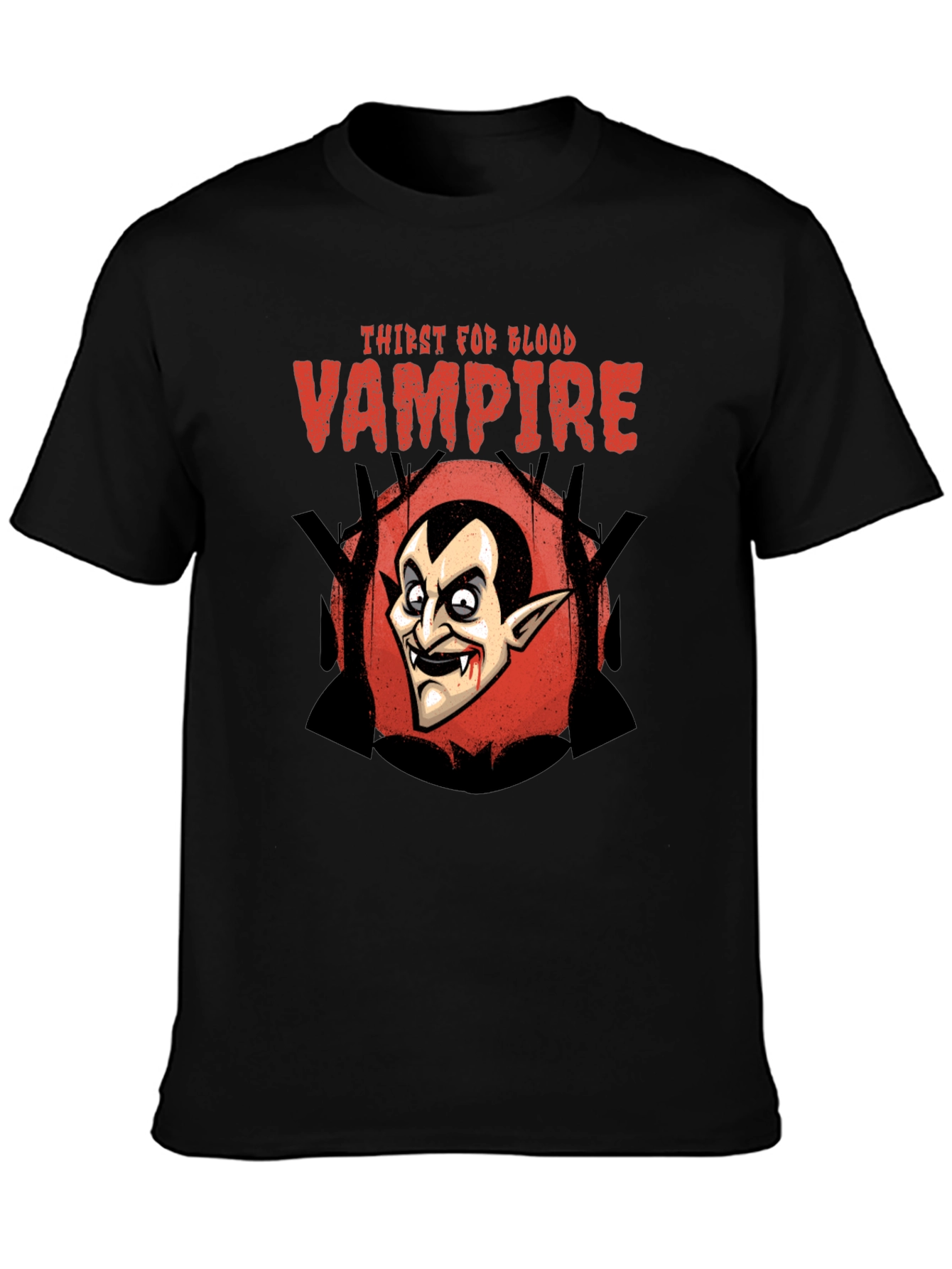 Vampire Thirst for Blood Graphic Print T-Shirt