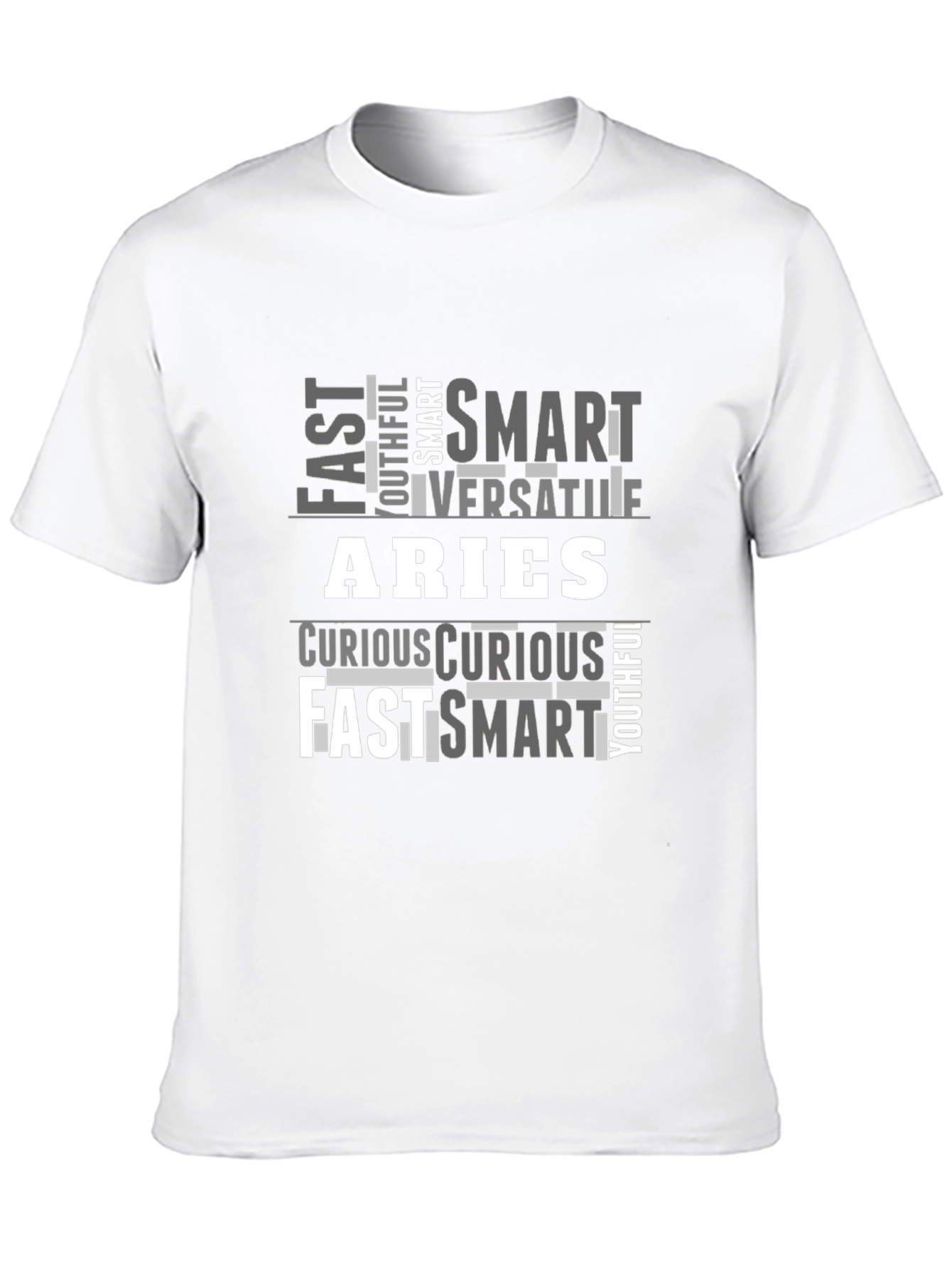 Aries Zodiac Word Art Black T-Shirt