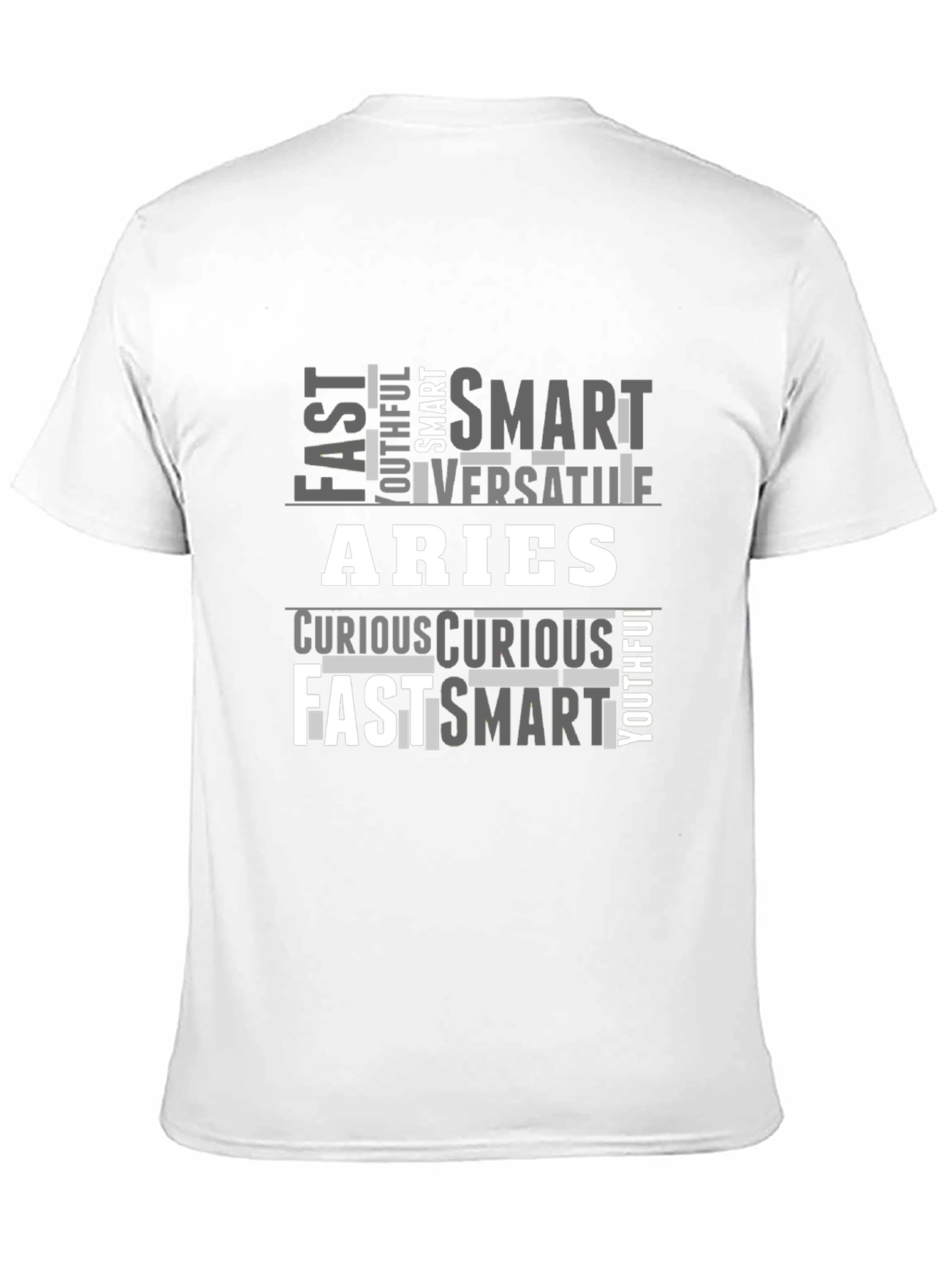 Aries Zodiac Word Art Black T-Shirt
