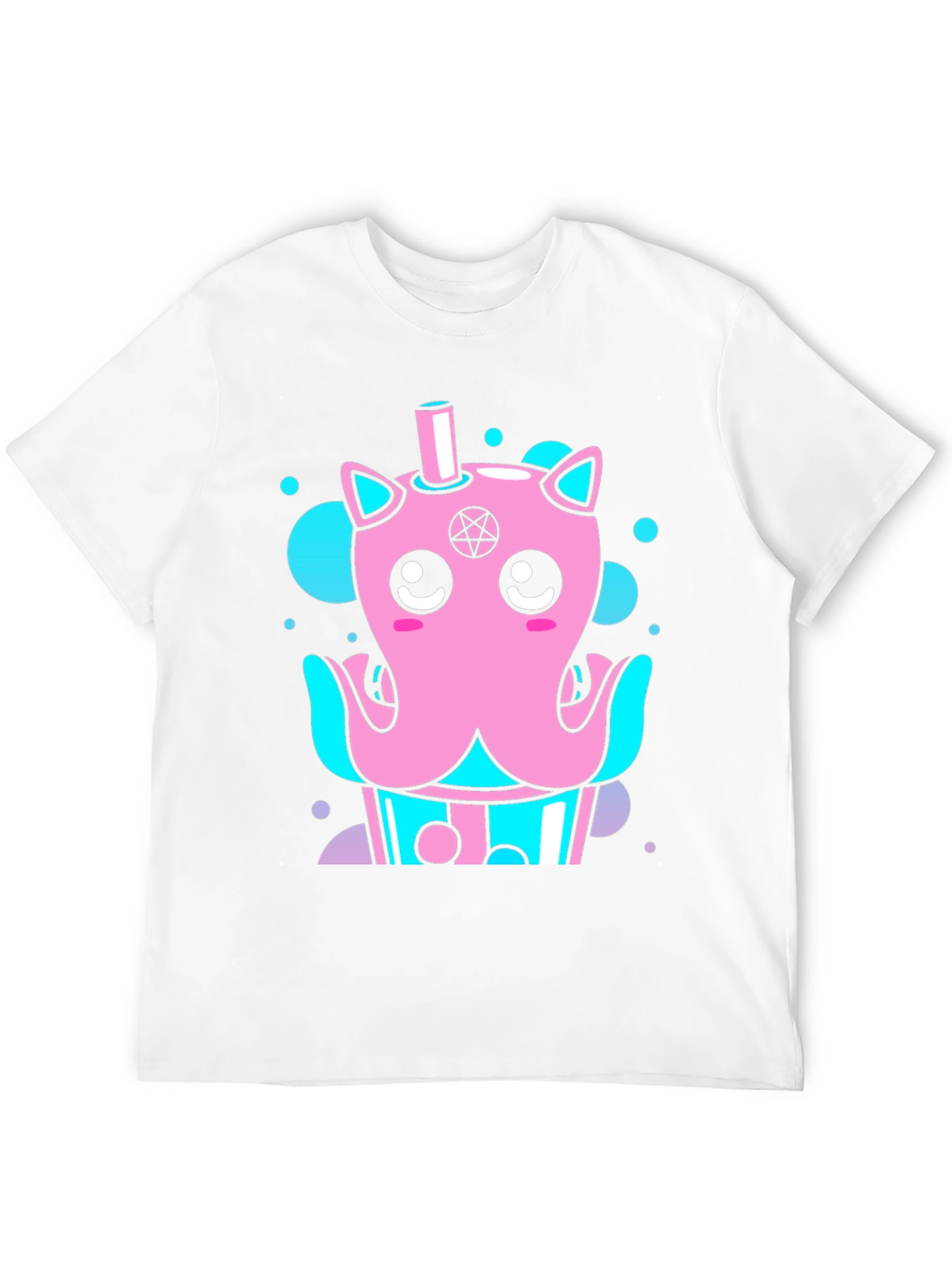 Cute Kawaii Octopus Bubble Tea Black T-Shirt