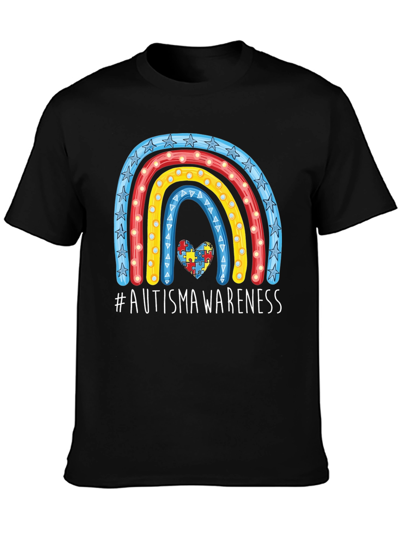 Autism Awareness Rainbow Heart T-Shirt
