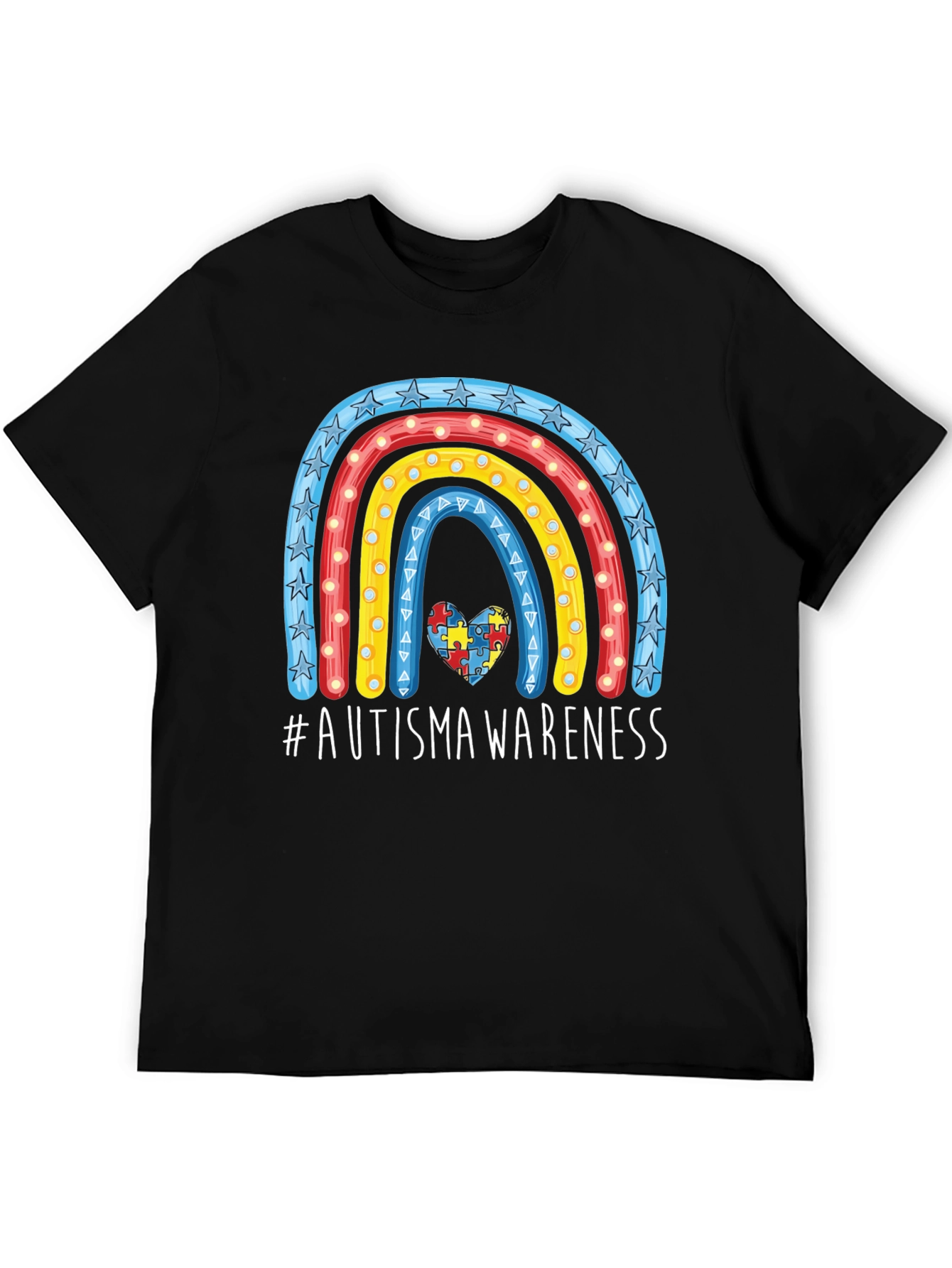 Autism Awareness Rainbow Heart T-Shirt