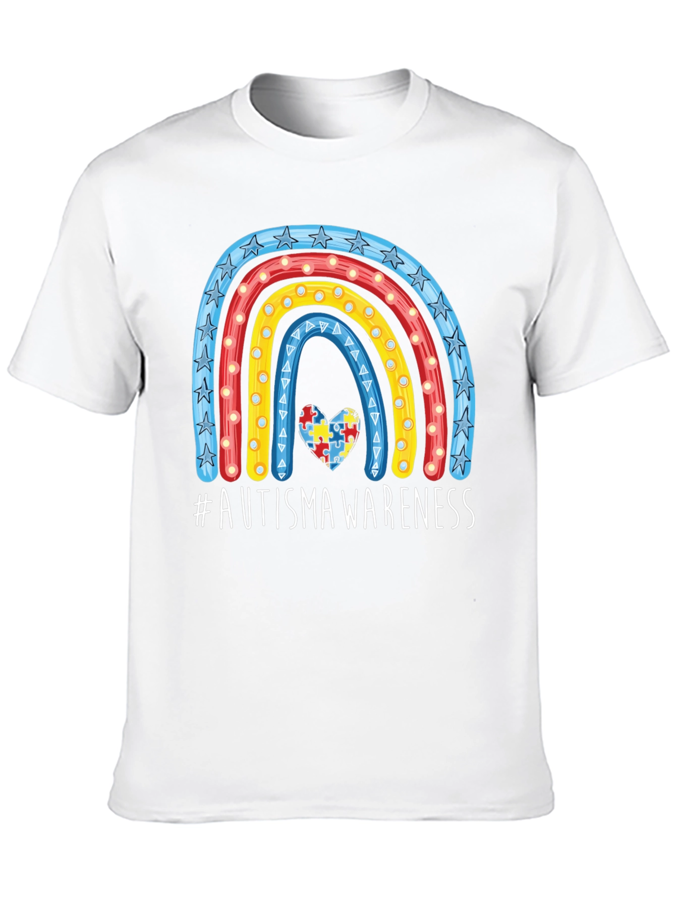 Autism Awareness Rainbow Heart T-Shirt