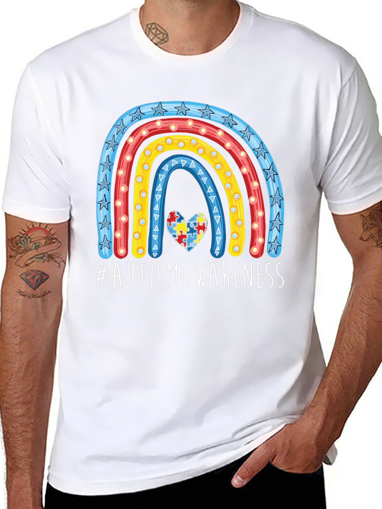 Autism Awareness Rainbow Heart T-Shirt